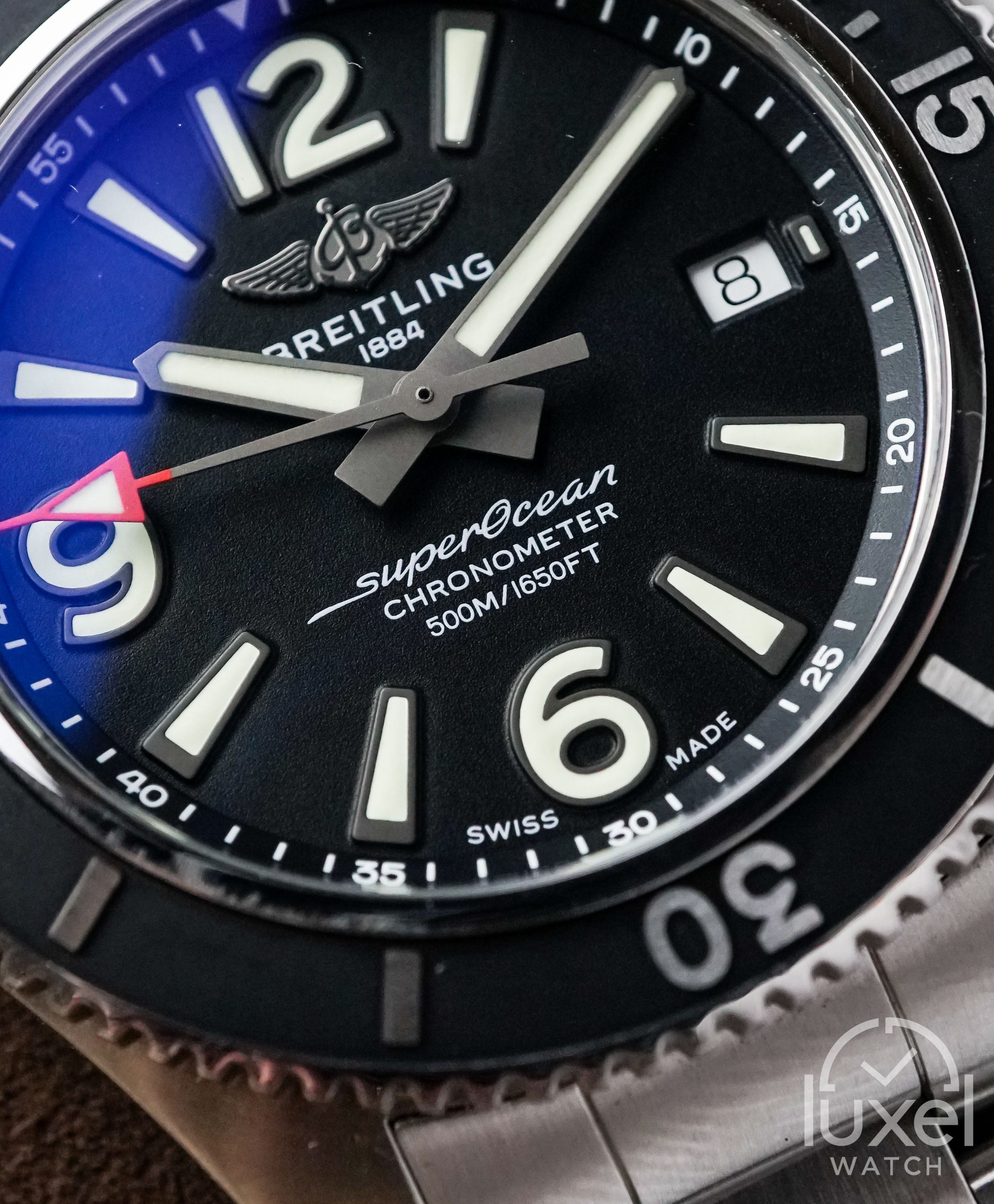 Superocean with Black Dial Steel Bracelet A17366