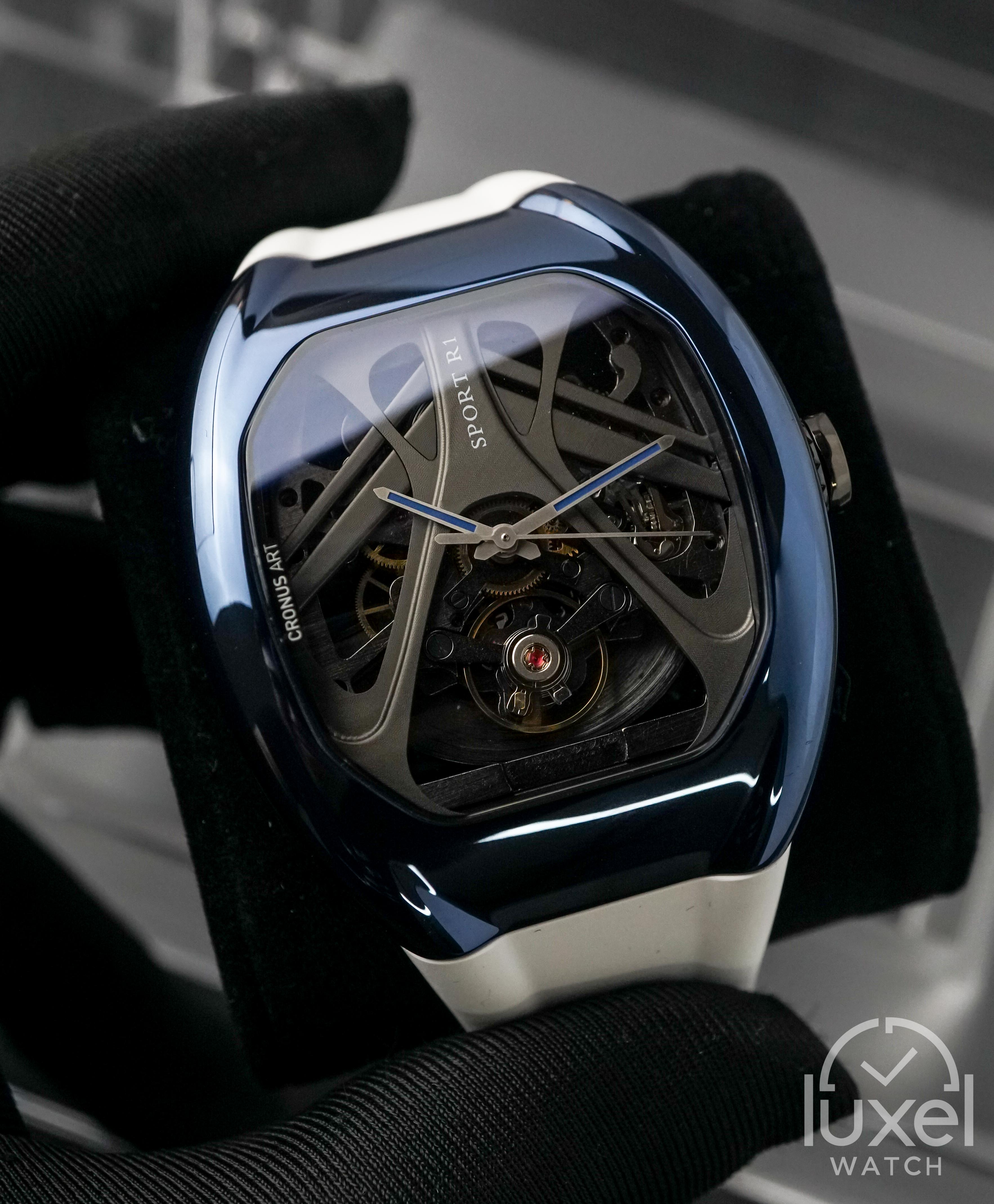 cronus art Steel Series Blue SR Supercar 49mm x 42mm 316L Stainless Steel Case R1-002