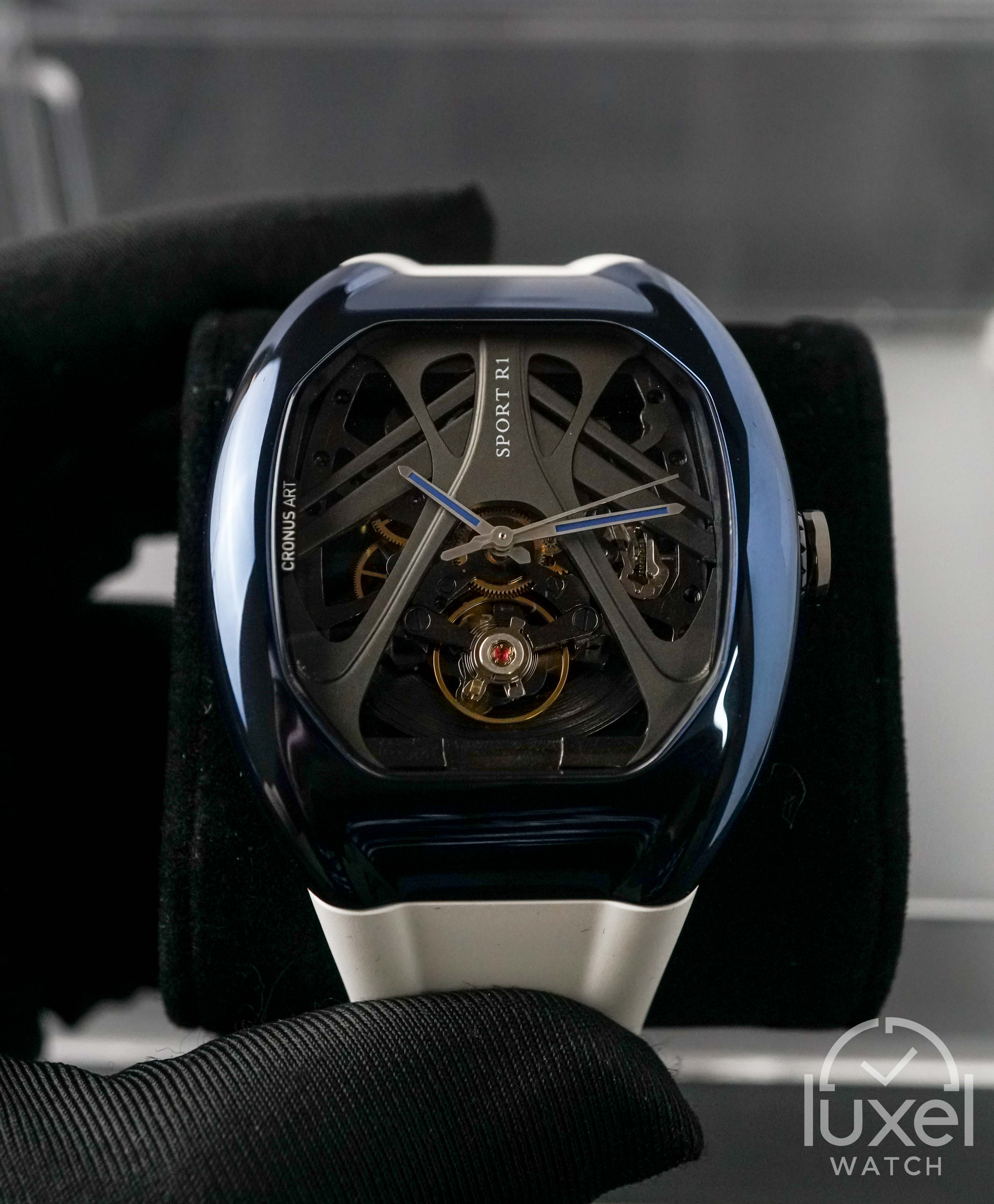 cronus art Steel Series Blue SR Supercar 49mm x 42mm 316L Stainless Steel Case R1-002