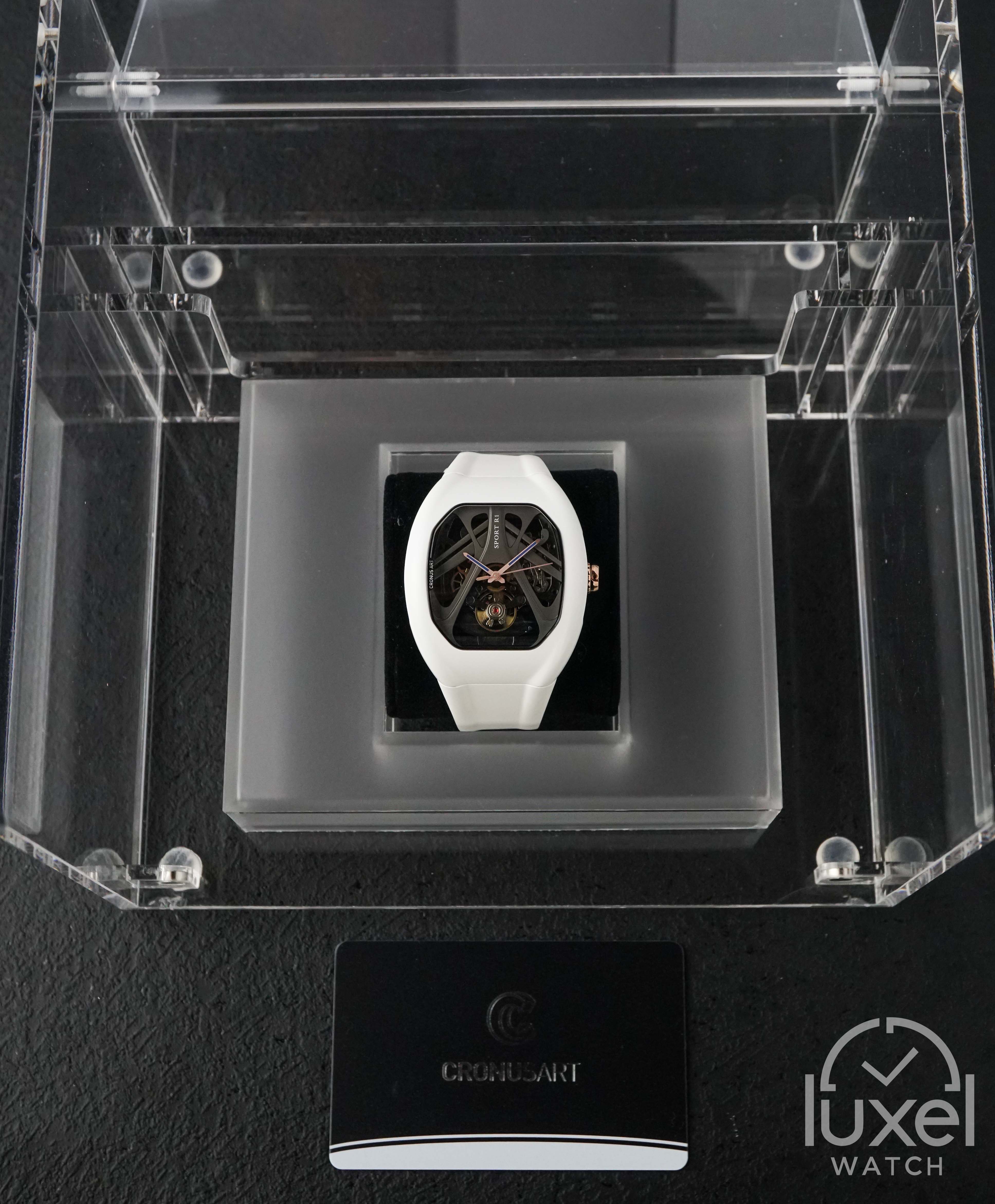 cronus art Steel Series White SR Supercar 49mm x 42mm 316L Stainless Steel Case R1-001