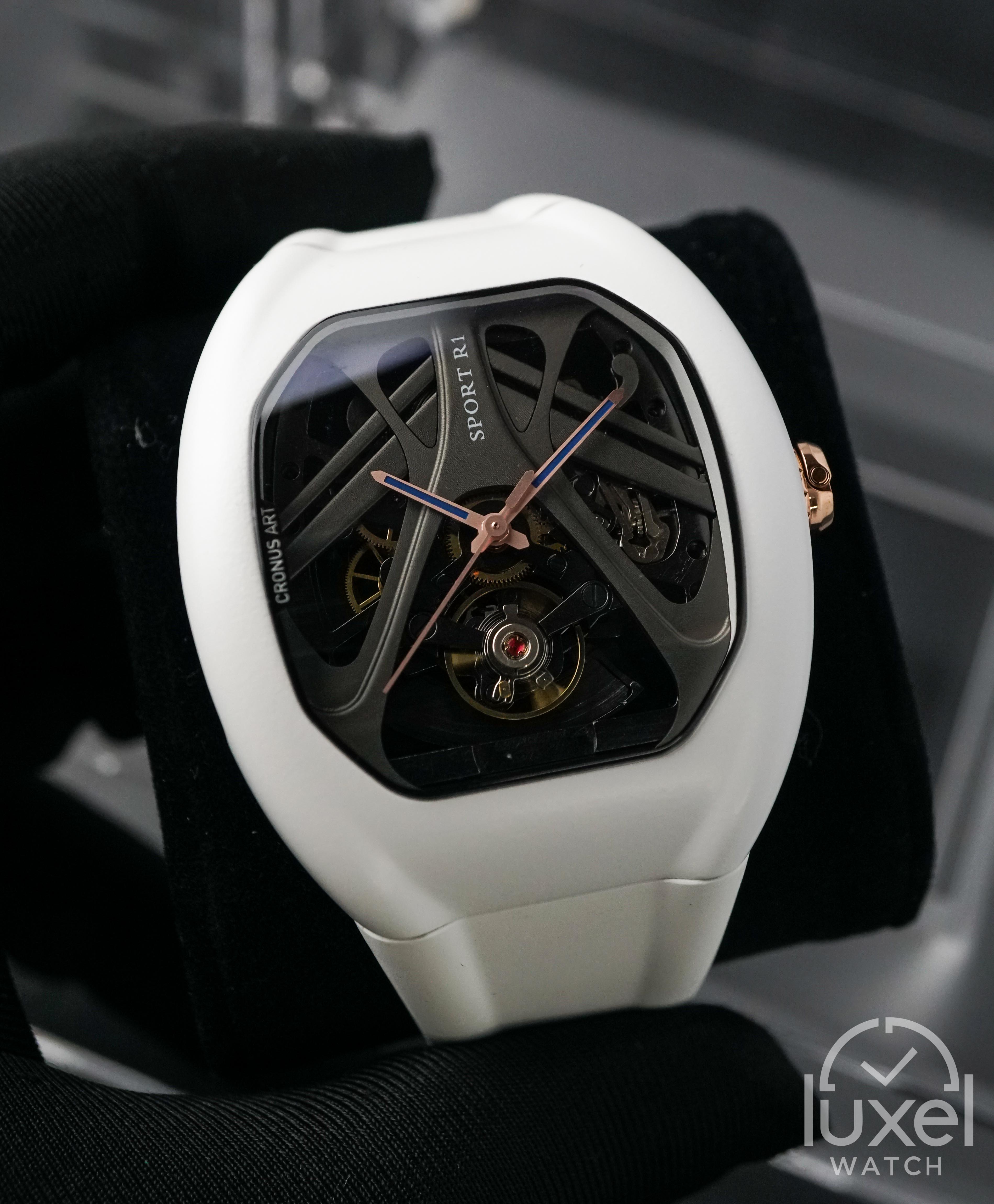 cronus art Steel Series White SR Supercar 49mm x 42mm 316L Stainless Steel Case R1-001