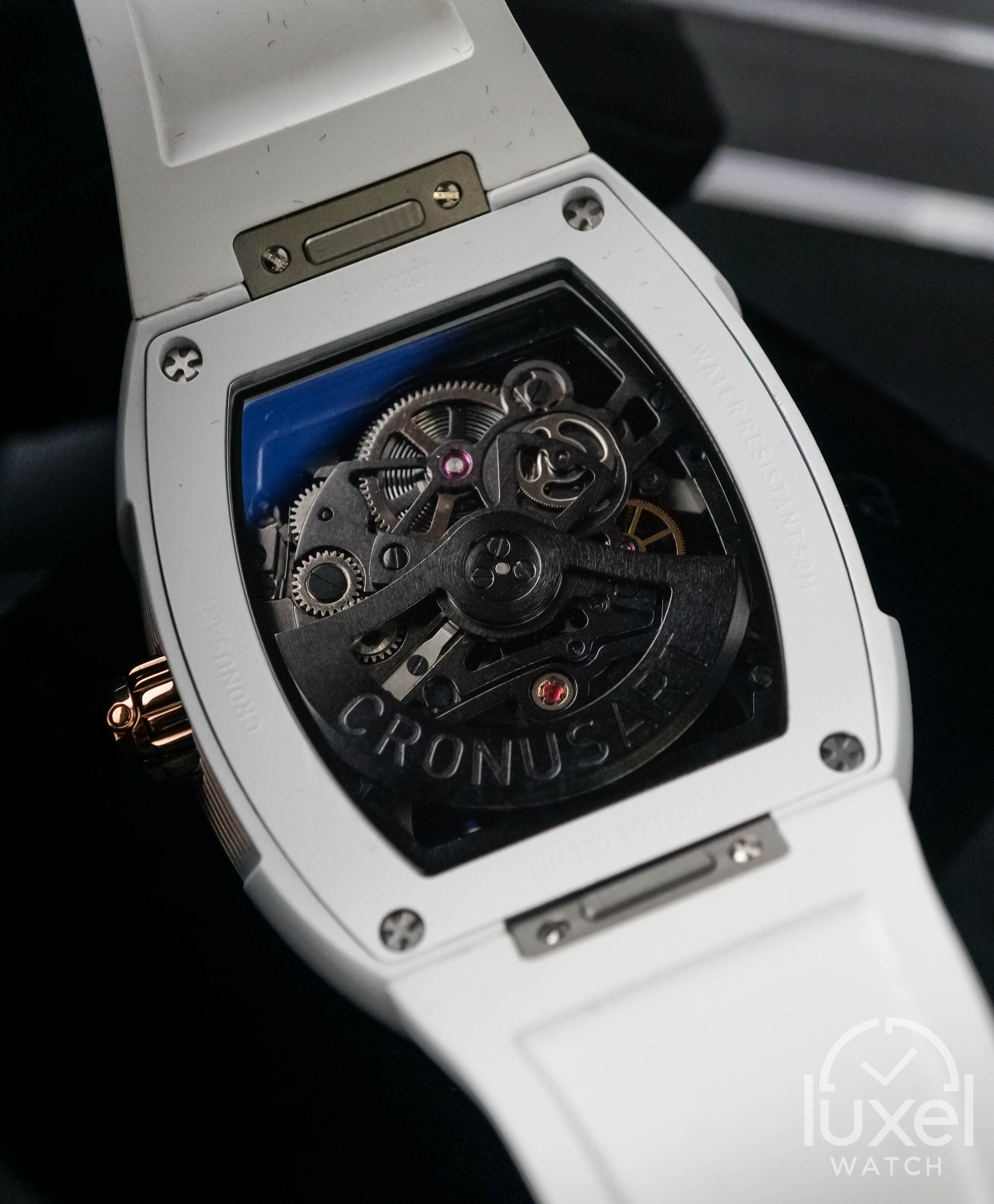 cronus art Steel Series White SR Supercar 49mm x 42mm 316L Stainless Steel Case R1-001