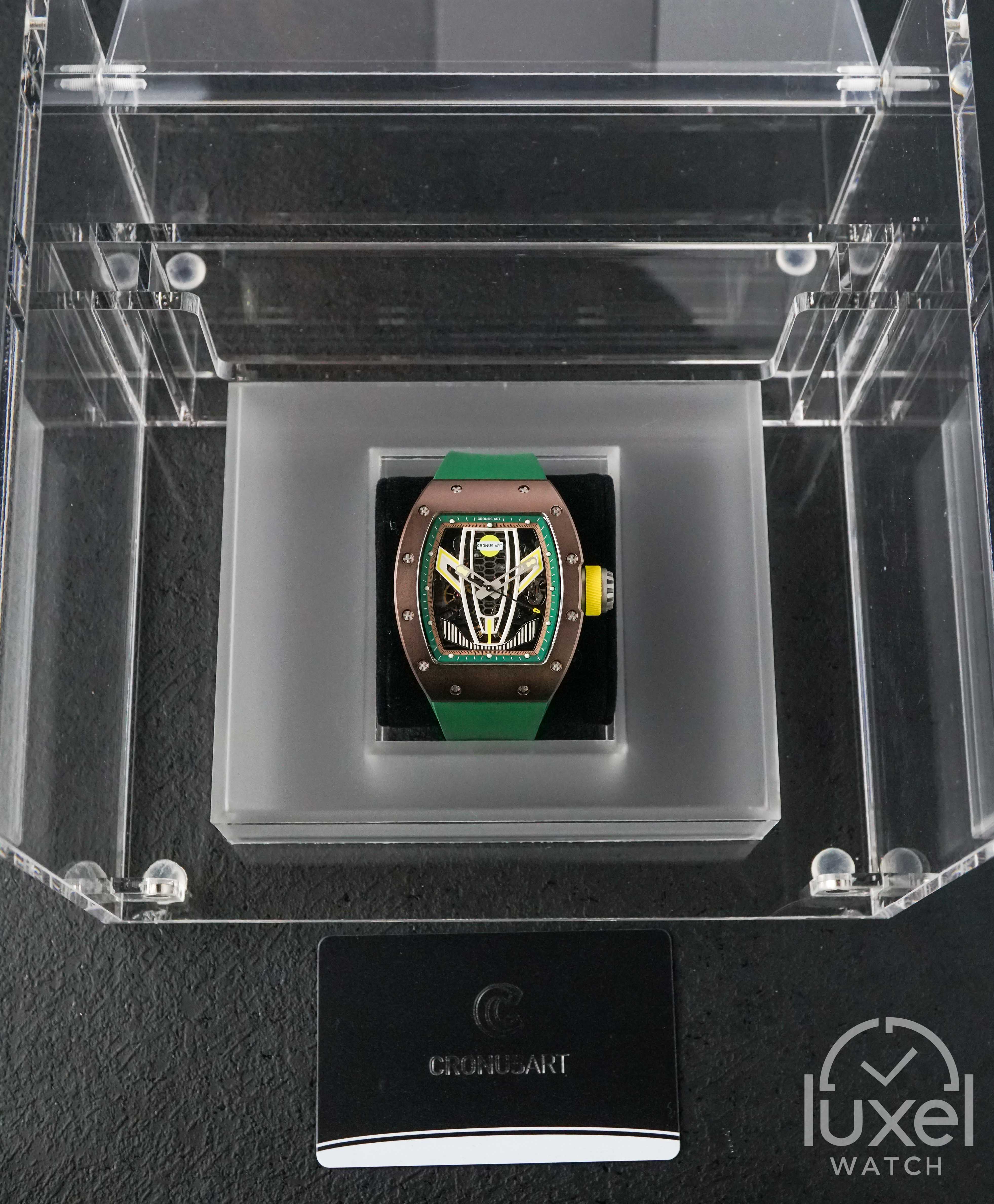 cronus art Steel Series Racing Dial Green Rubber Strap CM09-007