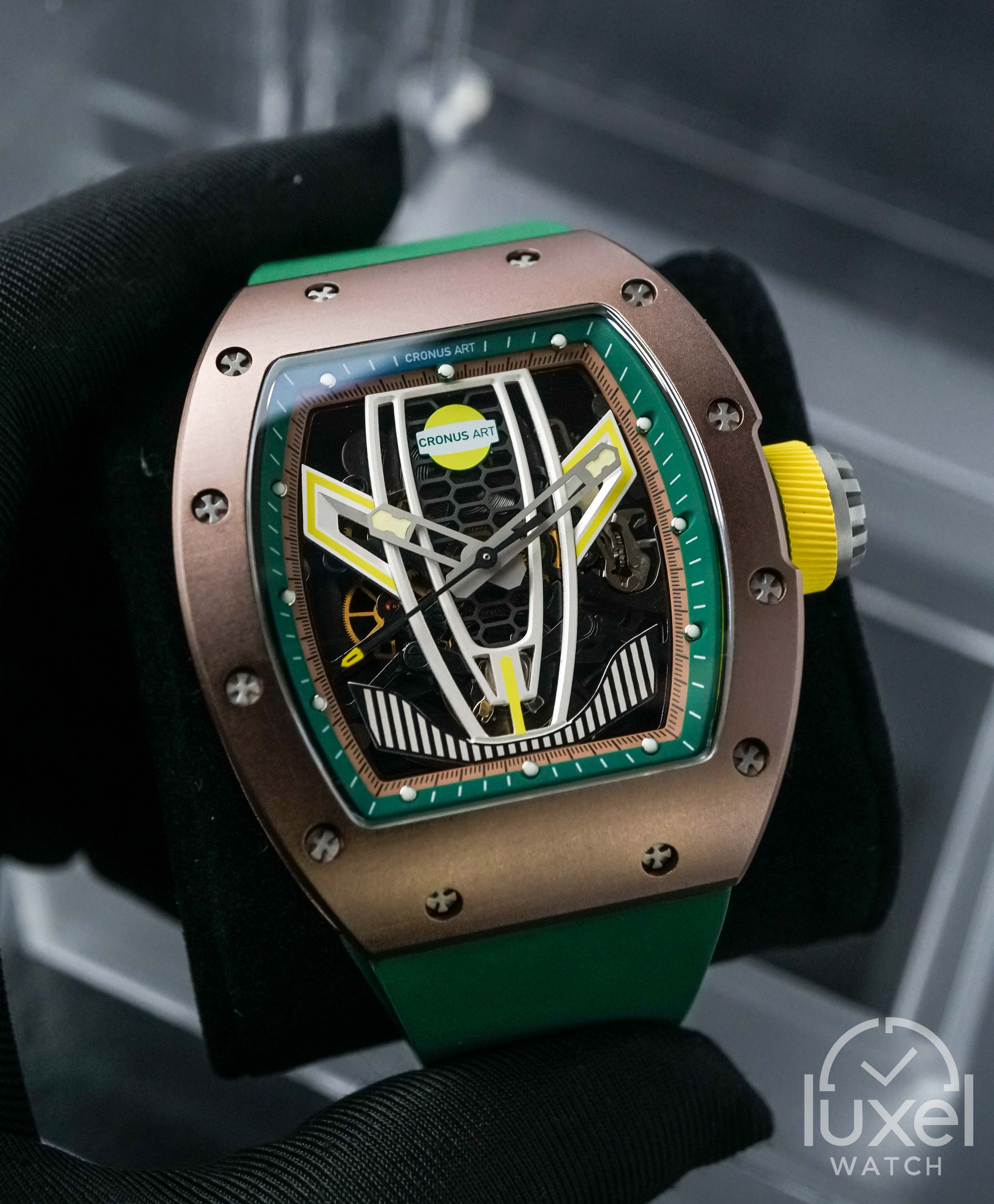 cronus art Steel Series Racing Dial Green Rubber Strap CM09-007