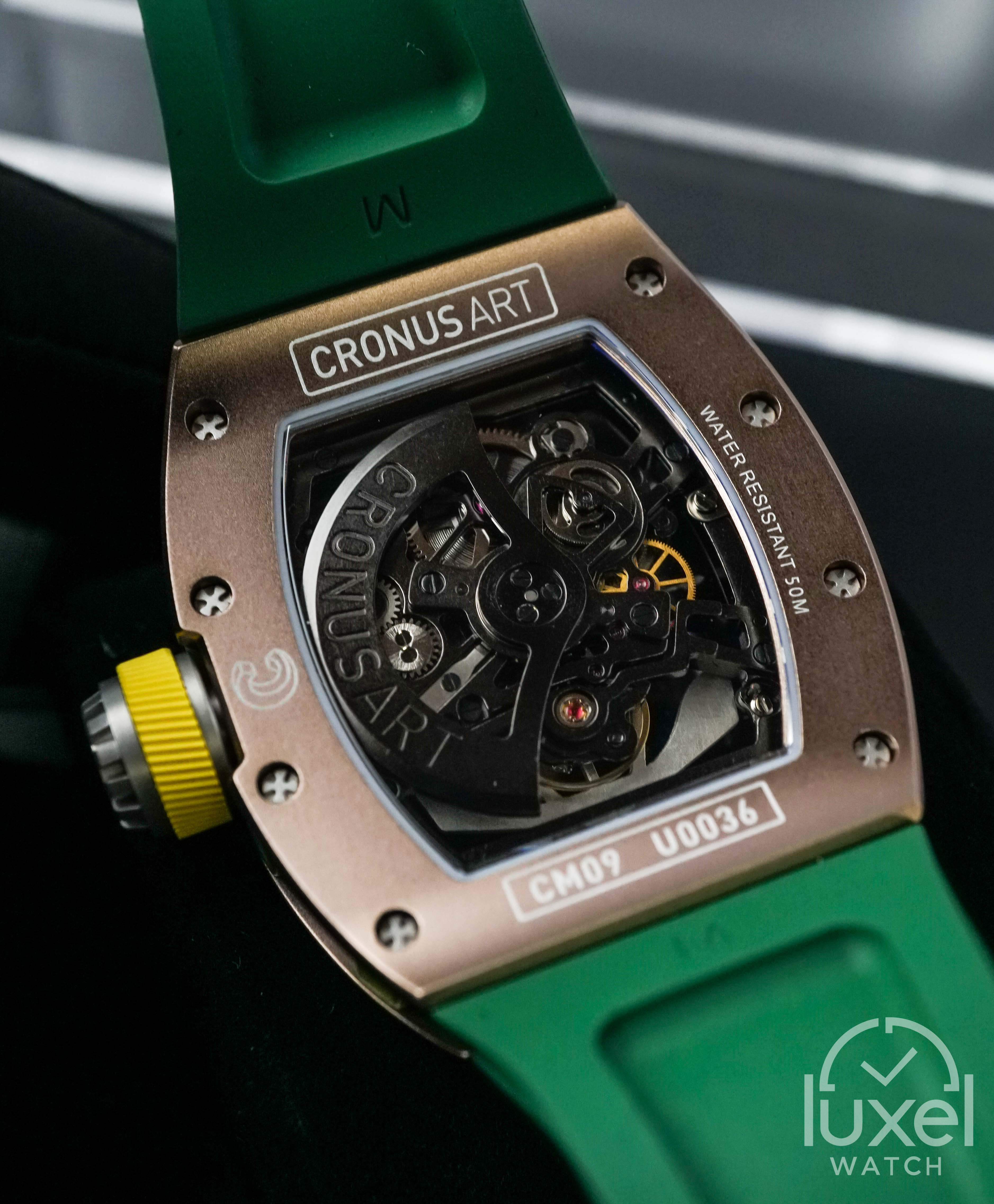 cronus art Steel Series Racing Dial Green Rubber Strap CM09-007