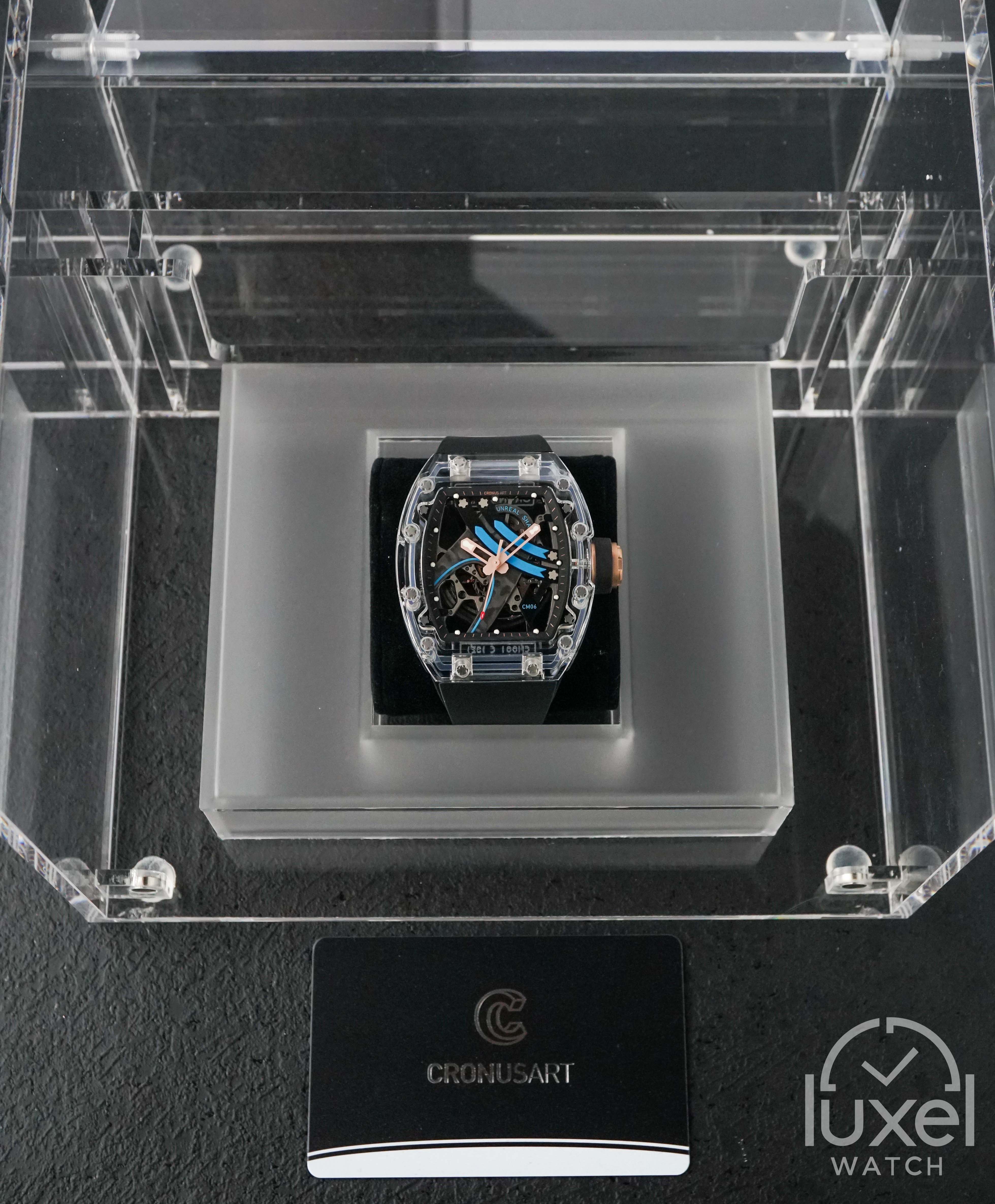 cronus art Crystal Series Blue and Black Dreamland 50mm x 42mm Crystal Case CM001-036