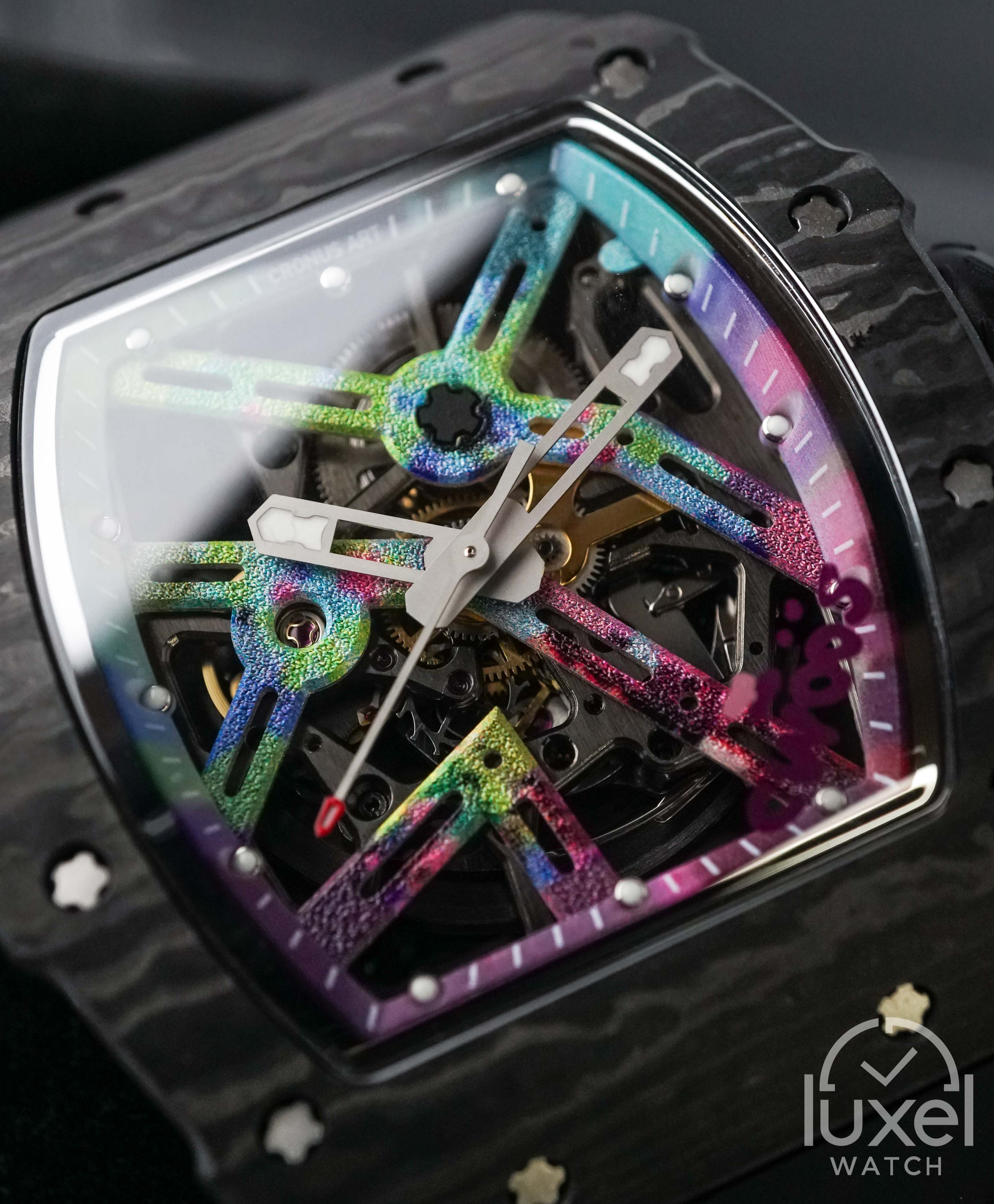 cronus art NTPT Carbon Fiber Silverstone Circuit Rainbow Skeleton 50mm x 44mm CM002-017