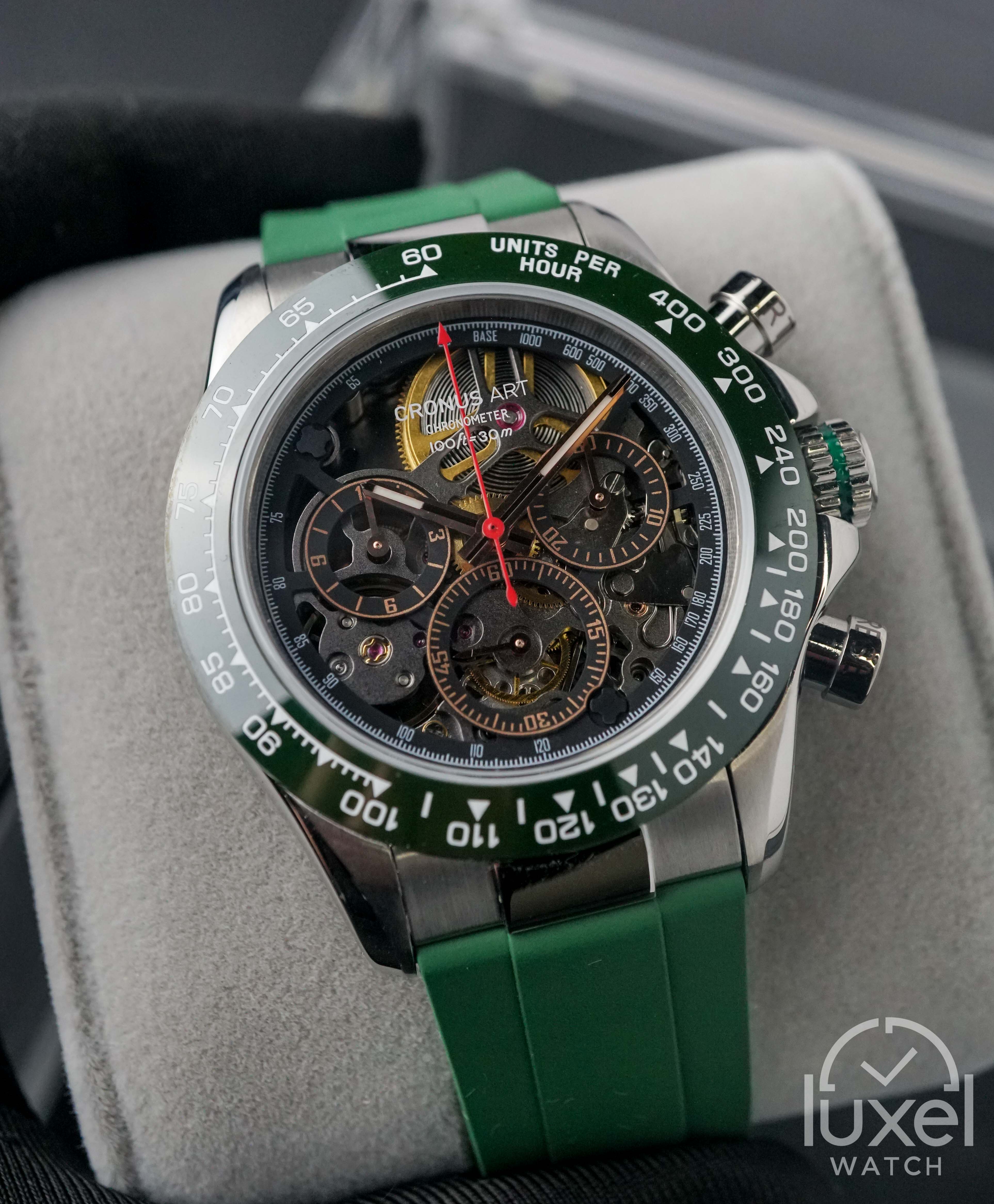 cronus art Stainless Steel Daytona Series Green Ceramic CM015-010