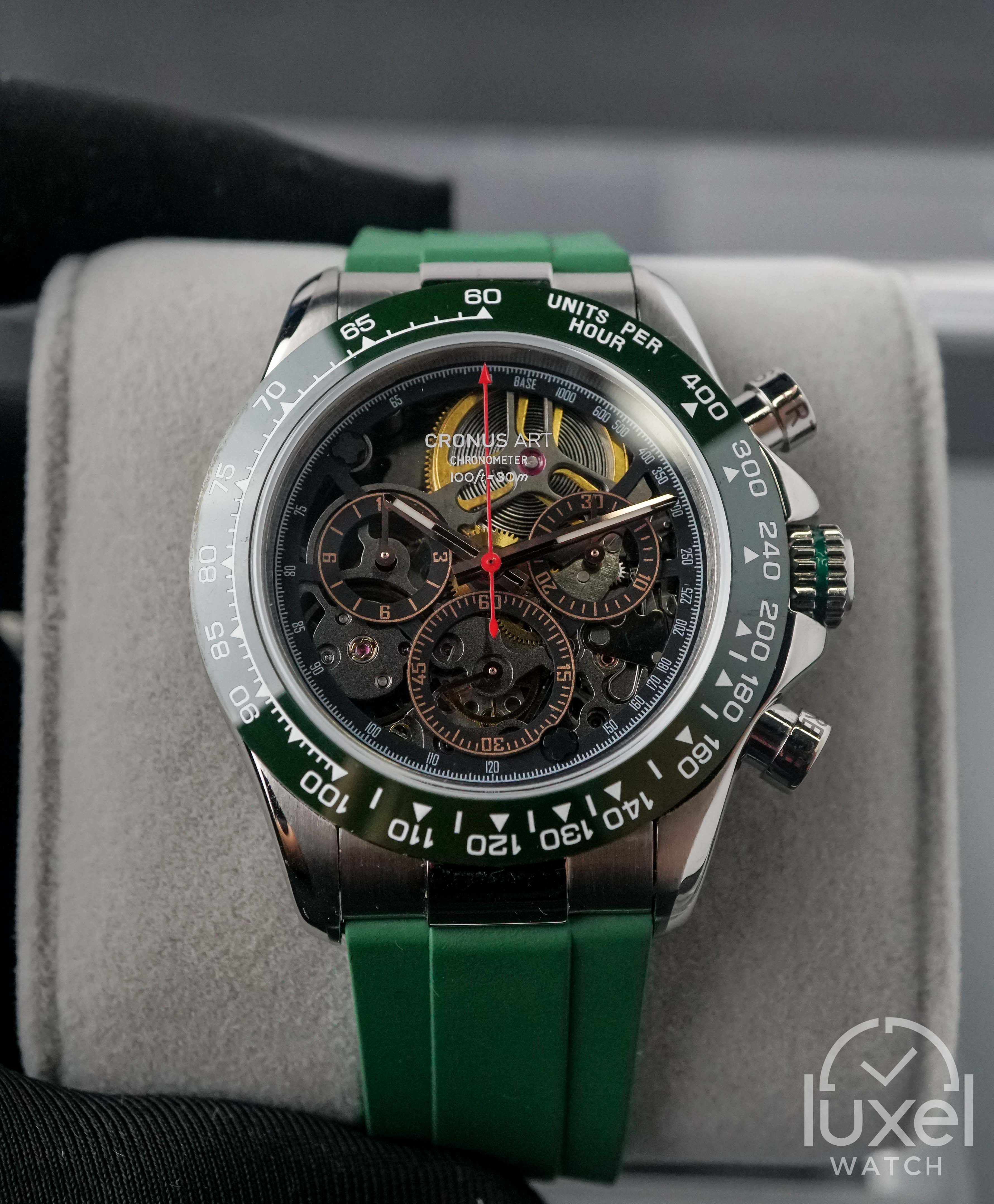 cronus art Stainless Steel Daytona Series Green Ceramic CM015-010