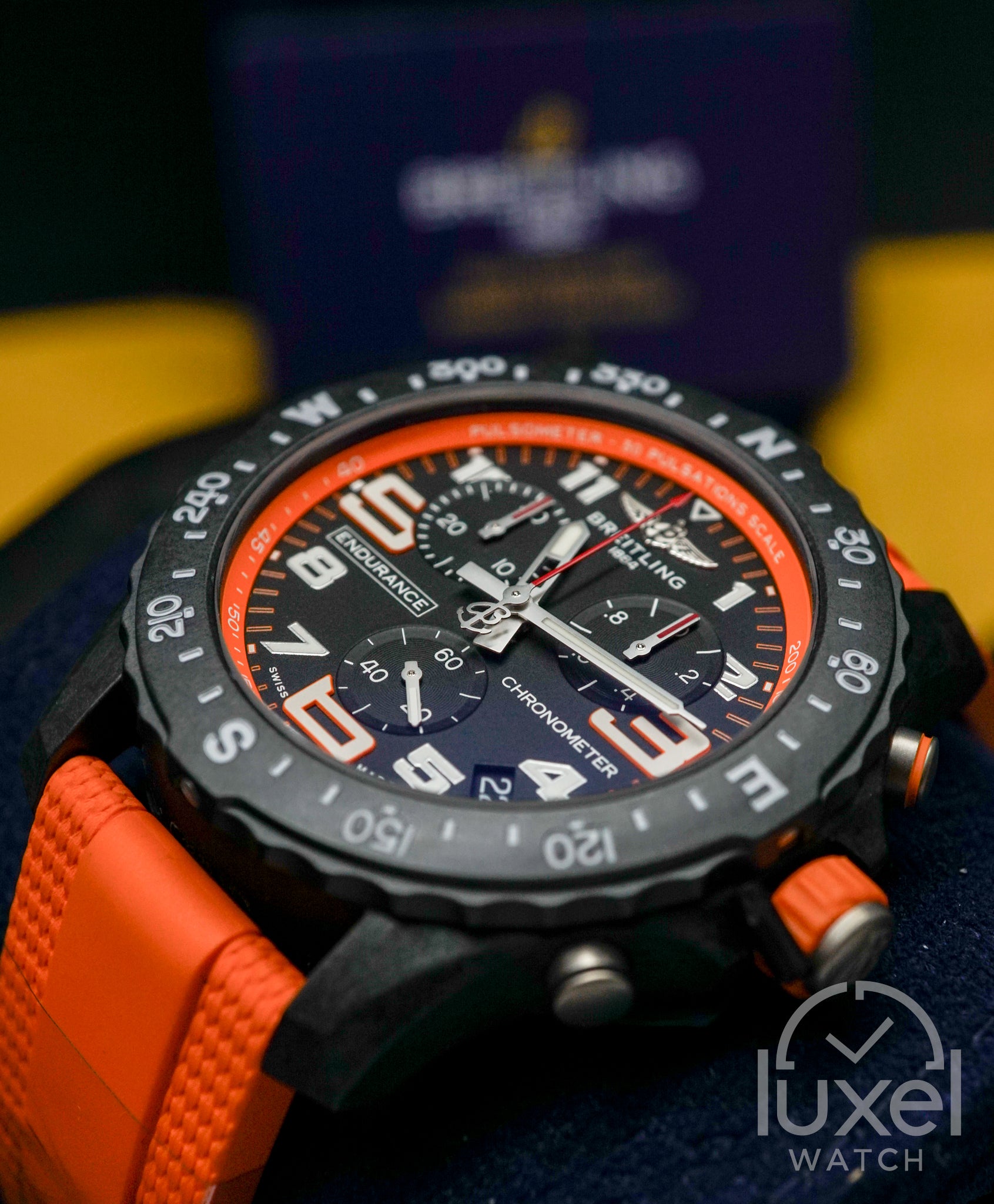 Endurance Pro 44 Black Dial Orange Rubber Strap X82310A51B1S2