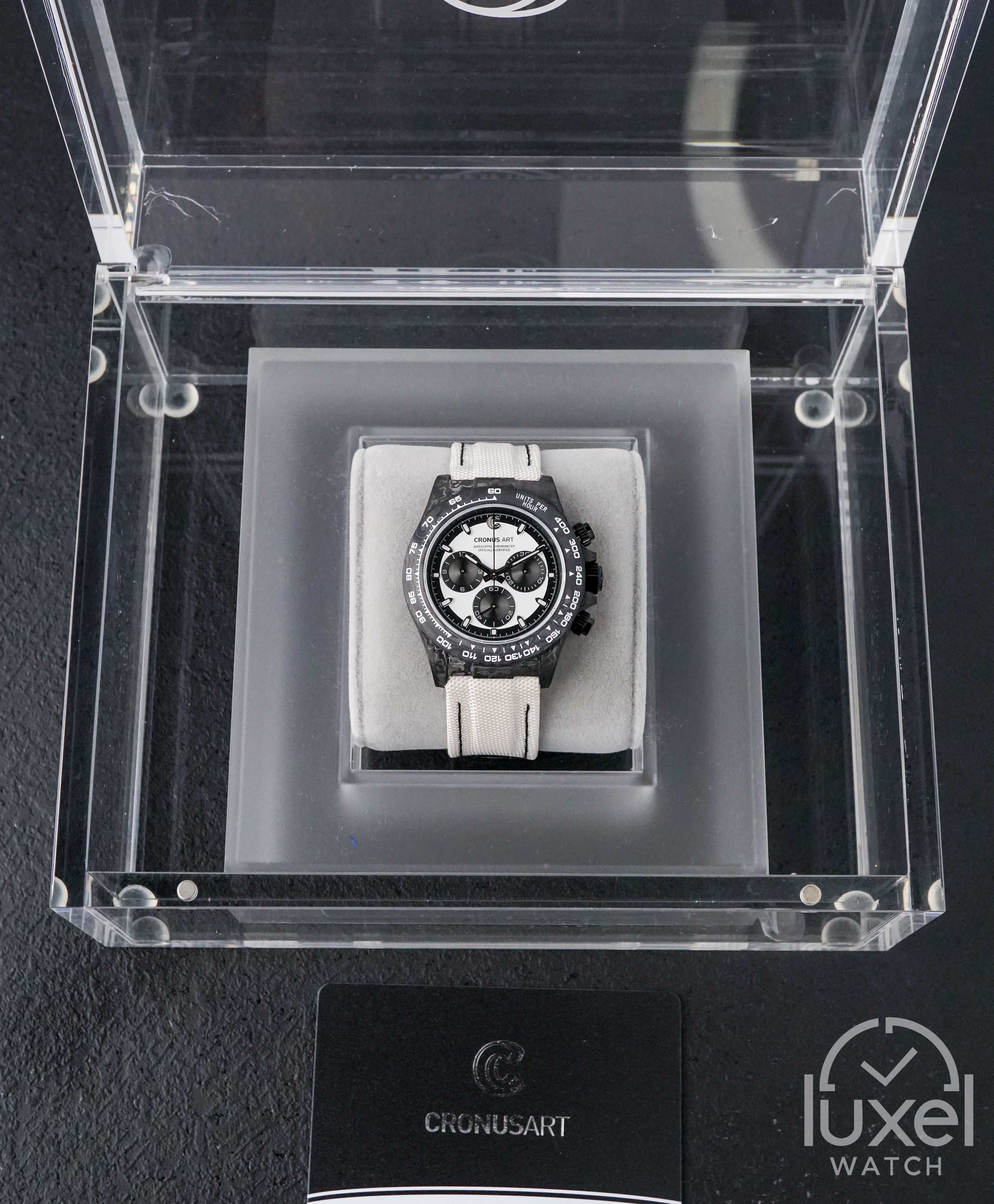 cronus art NTPT Carbon Fibre Daytona Series Panda White Dial CM002-15D