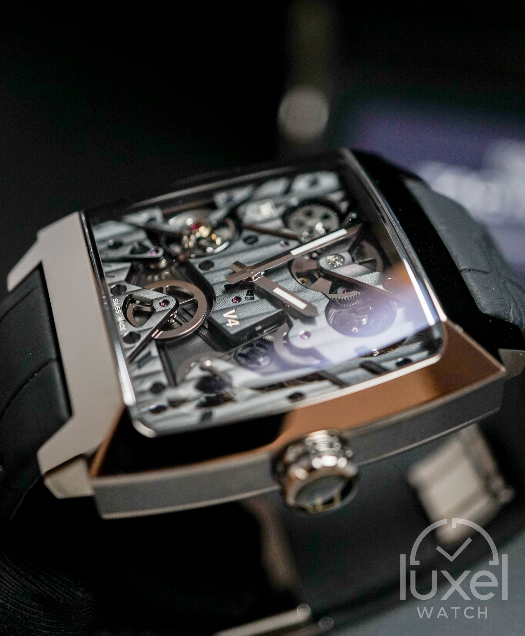 Monaco V4 Rare Limited Edition Skeleton Dial Automatic 41 mm Titanium Ceramic Case WAW2080.FC6288