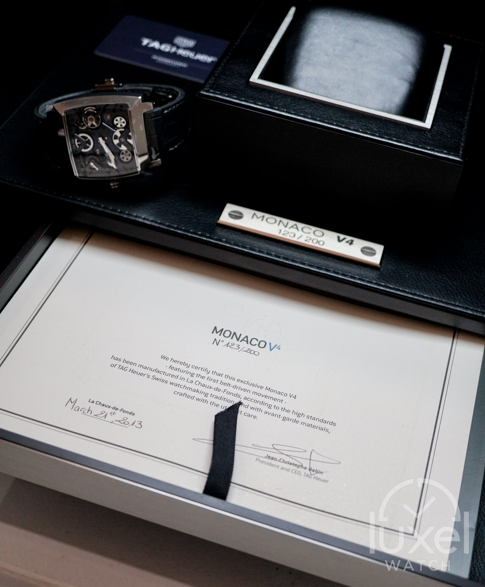 Monaco V4 Rare Limited Edition Skeleton Dial Automatic 41 mm Titanium Ceramic Case WAW2080.FC6288