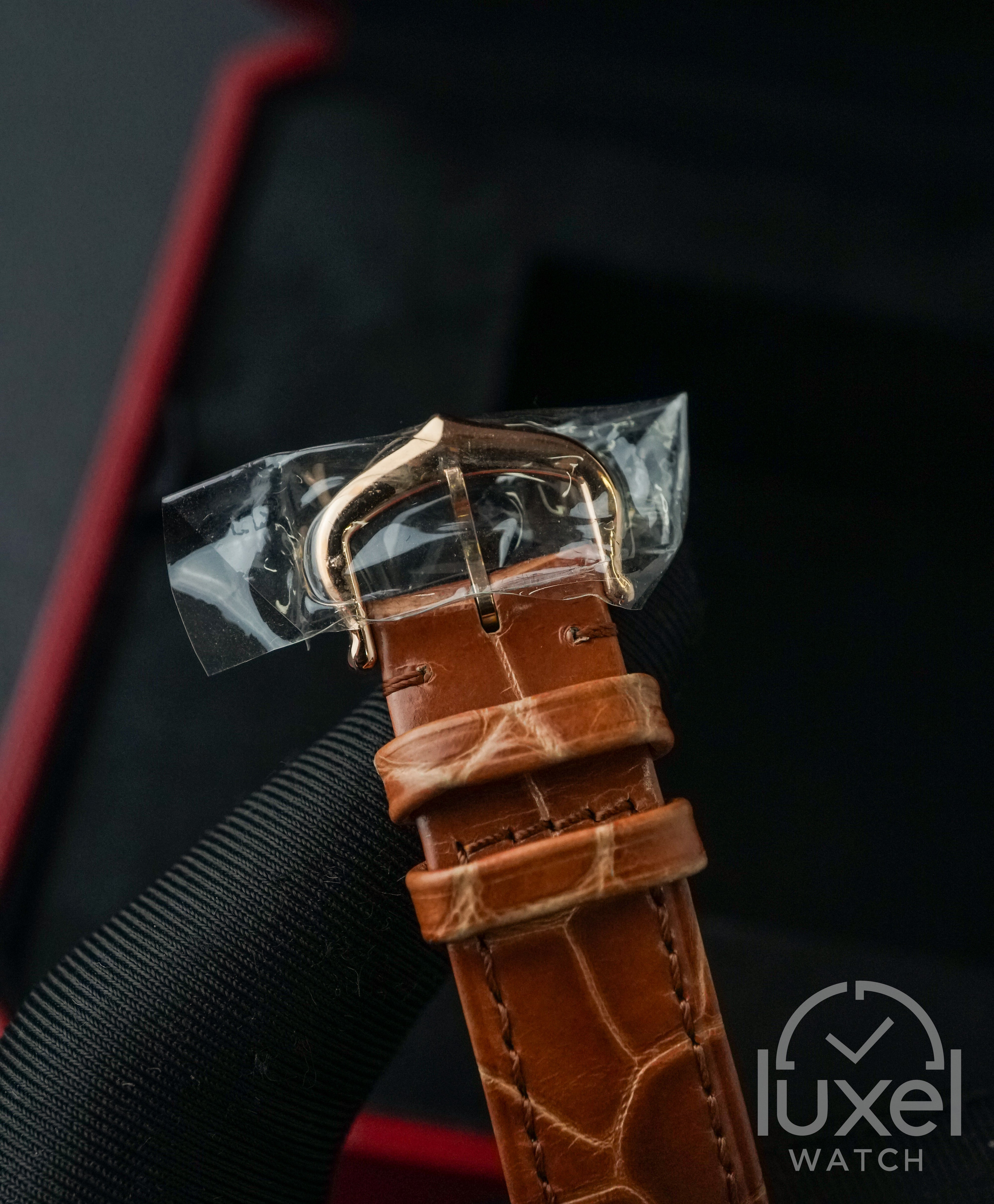 Tank Louis 18K Rose Gold S rown Alligator Leather Skin Strap WGTA0010