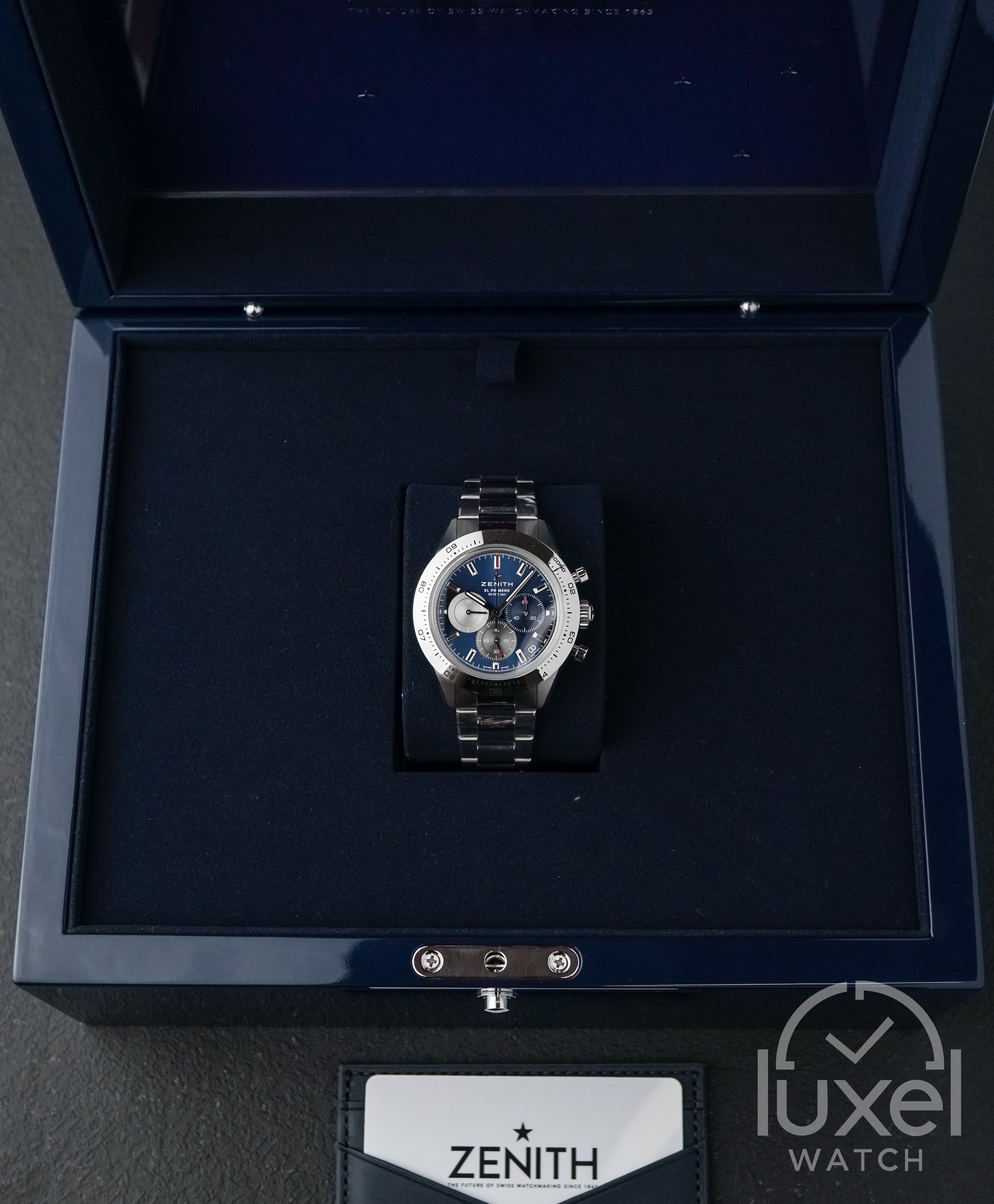 Chronomaster Sport with blue sunray dial steel bracelet 03.3114.3600/51.M3100