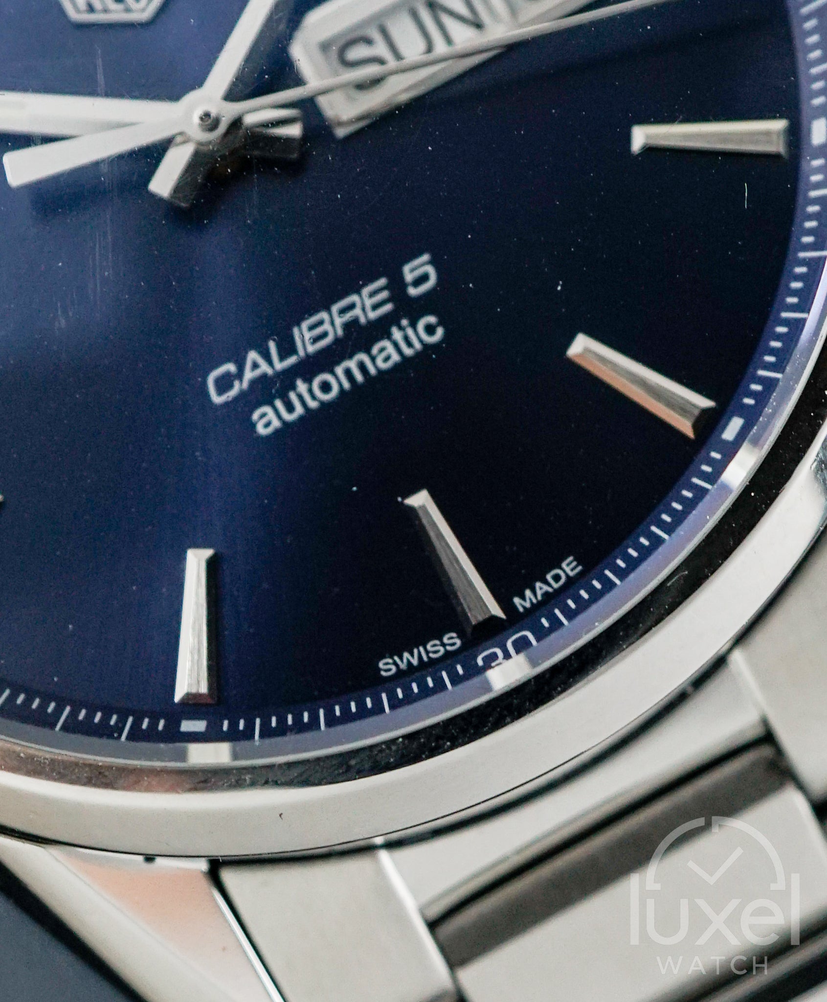 Carrera Calibre 5 Day-Date Blue Dial Steel Bracelet WAR201E