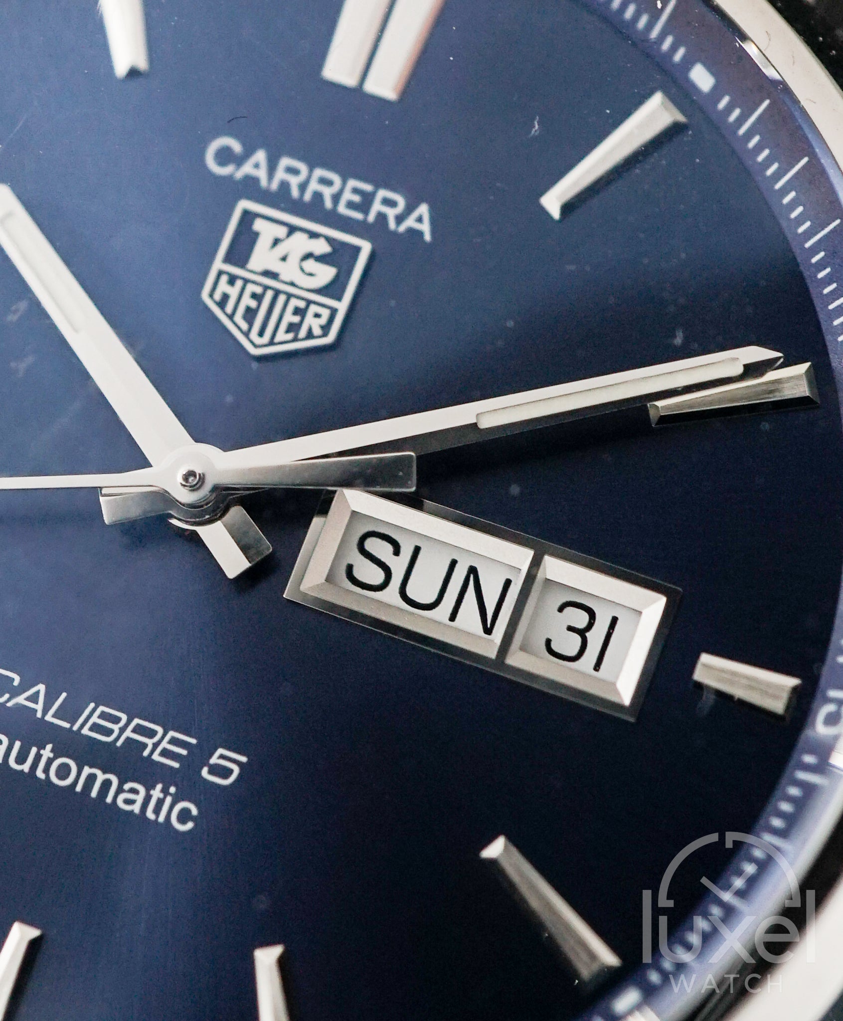Carrera Calibre 5 Day-Date Blue Dial Steel Bracelet WAR201E