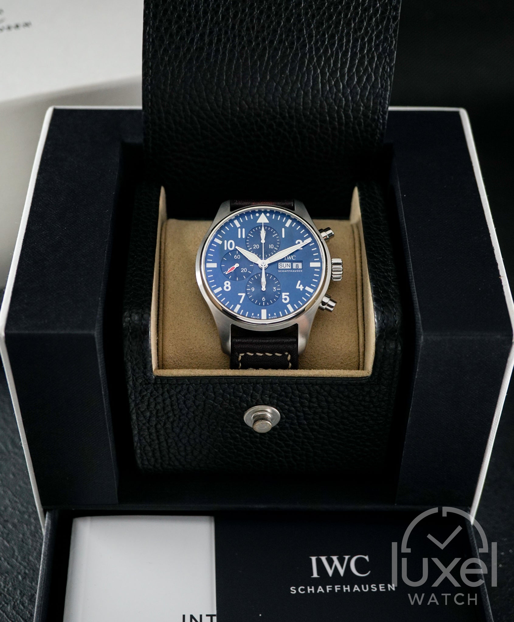 Pilot's Watch Chronograph Edition "Le Petit Prince" Blue Dial Calfskin Leather Strap IW377714
