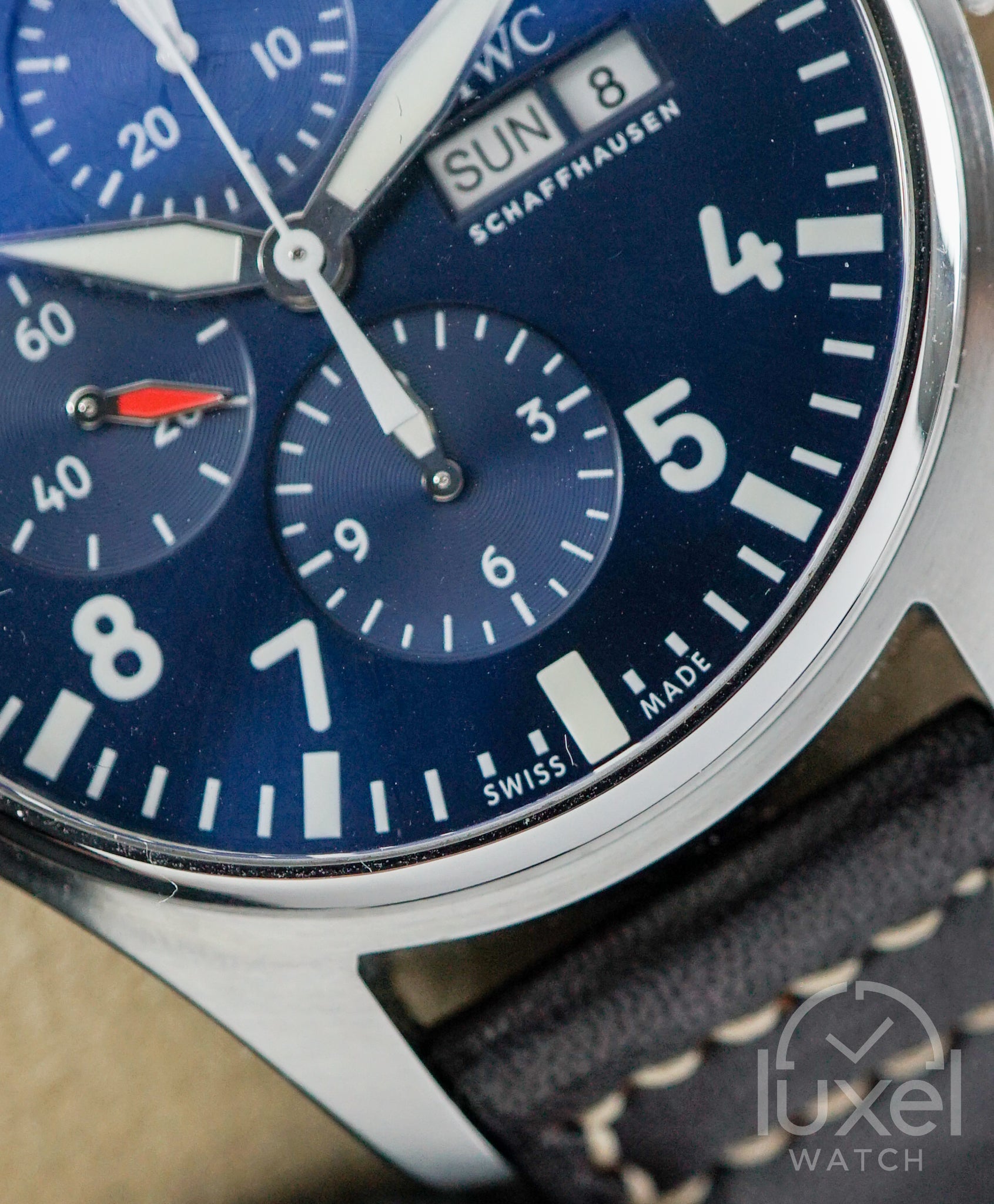Pilot's Watch Chronograph Edition "Le Petit Prince" Blue Dial Calfskin Leather Strap IW377714