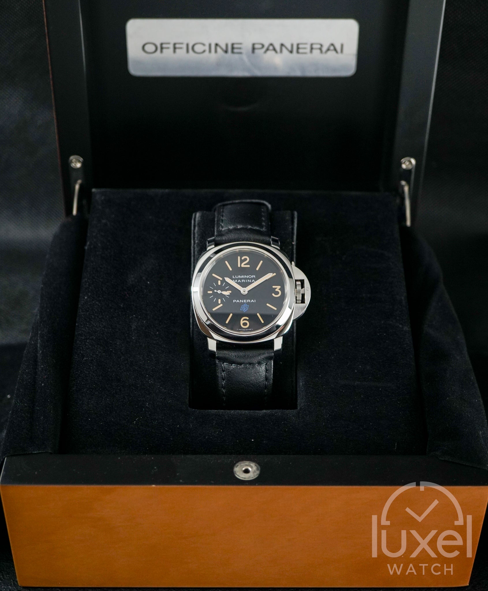 Luminor Marina Logo Acciaio Black Dial Rubber Strap PAM00631