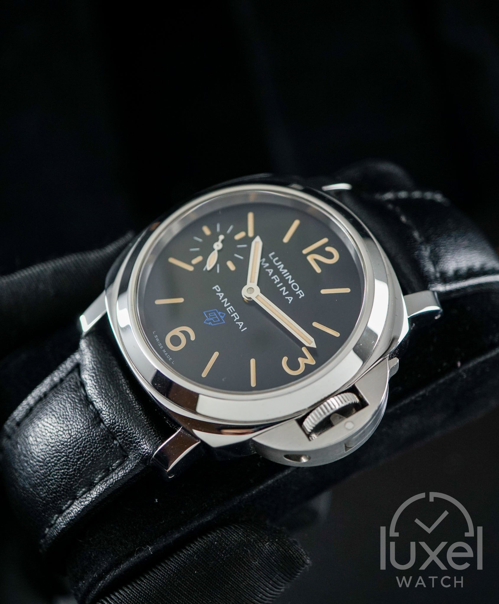 Luminor Marina Logo Acciaio Black Dial Rubber Strap PAM00631