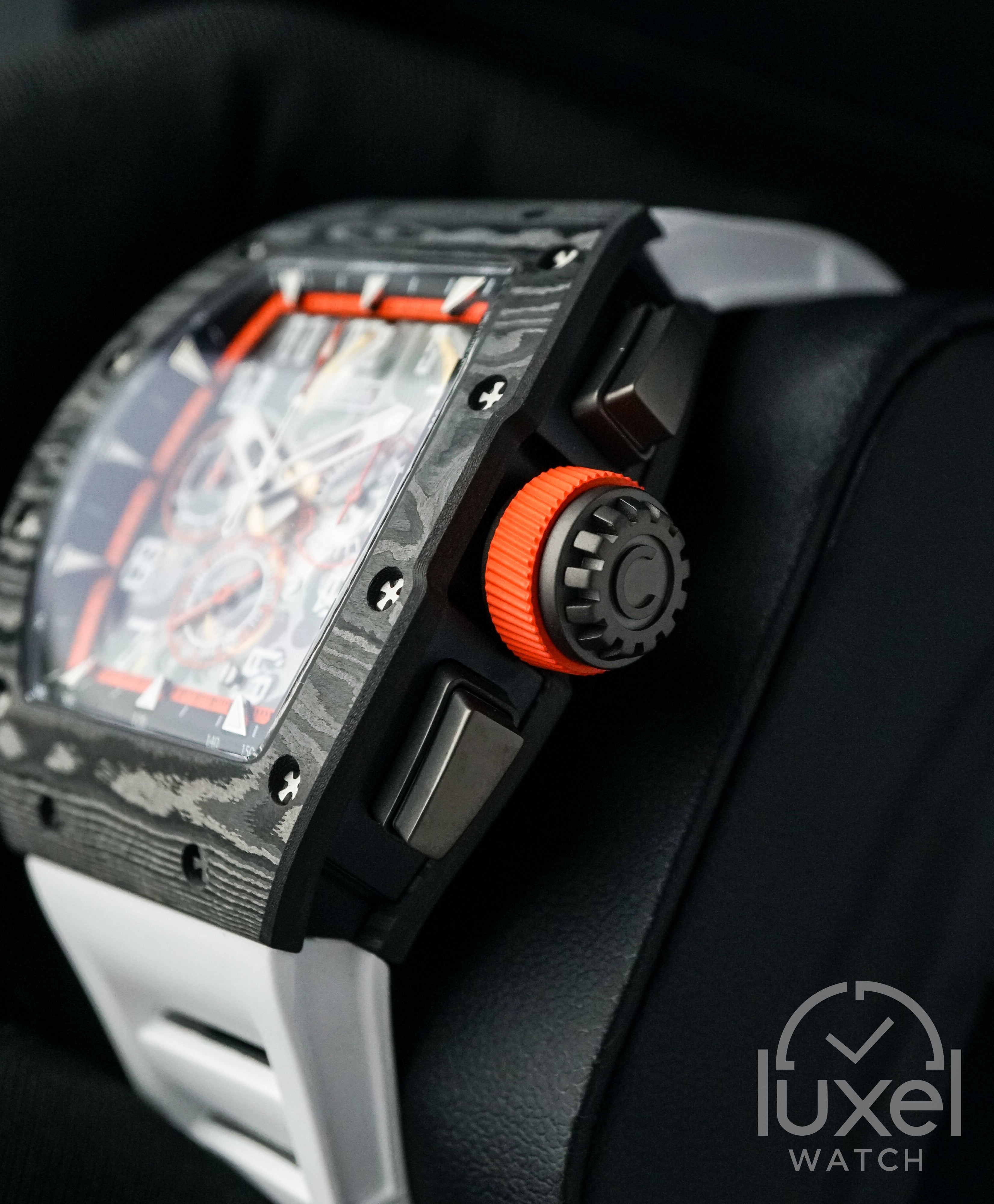 NTPT Carbon Fiber Black Rock With White Strap CM002-030