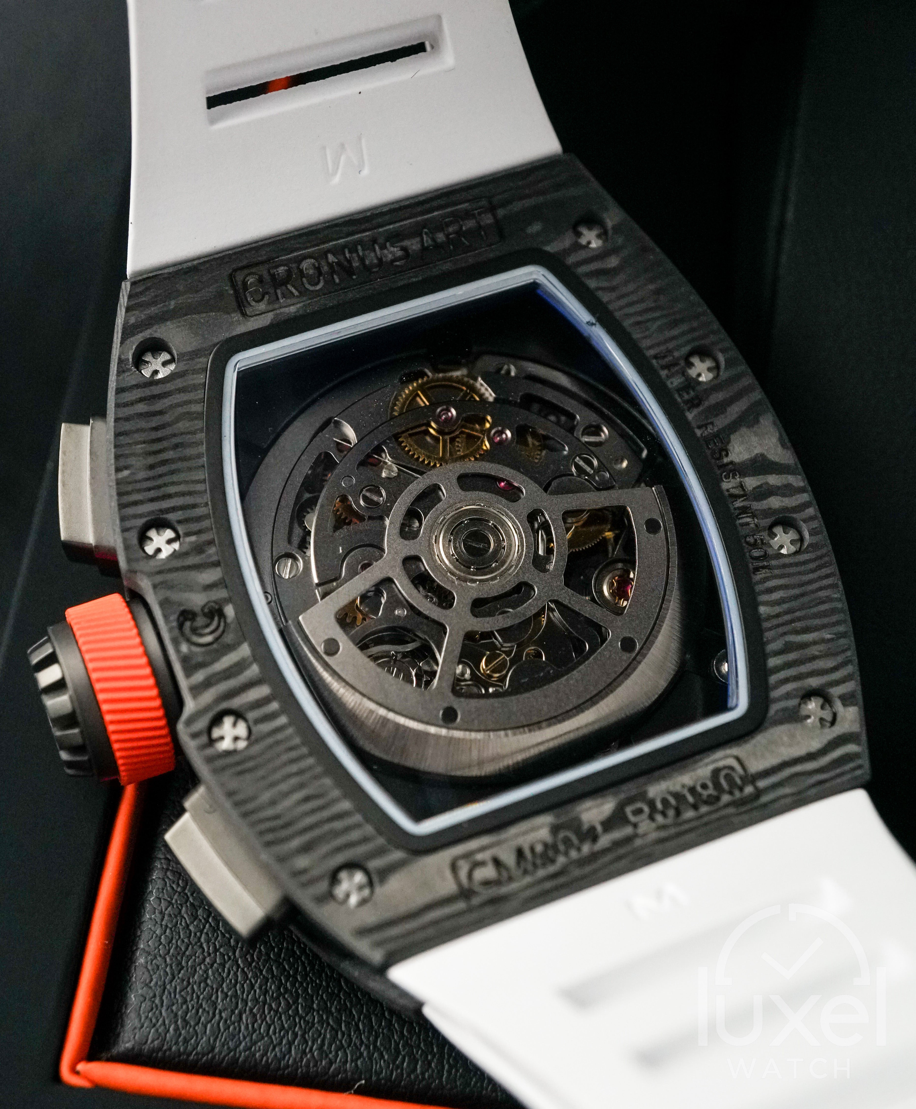 NTPT Carbon Fiber Black Rock With White Strap CM002-030