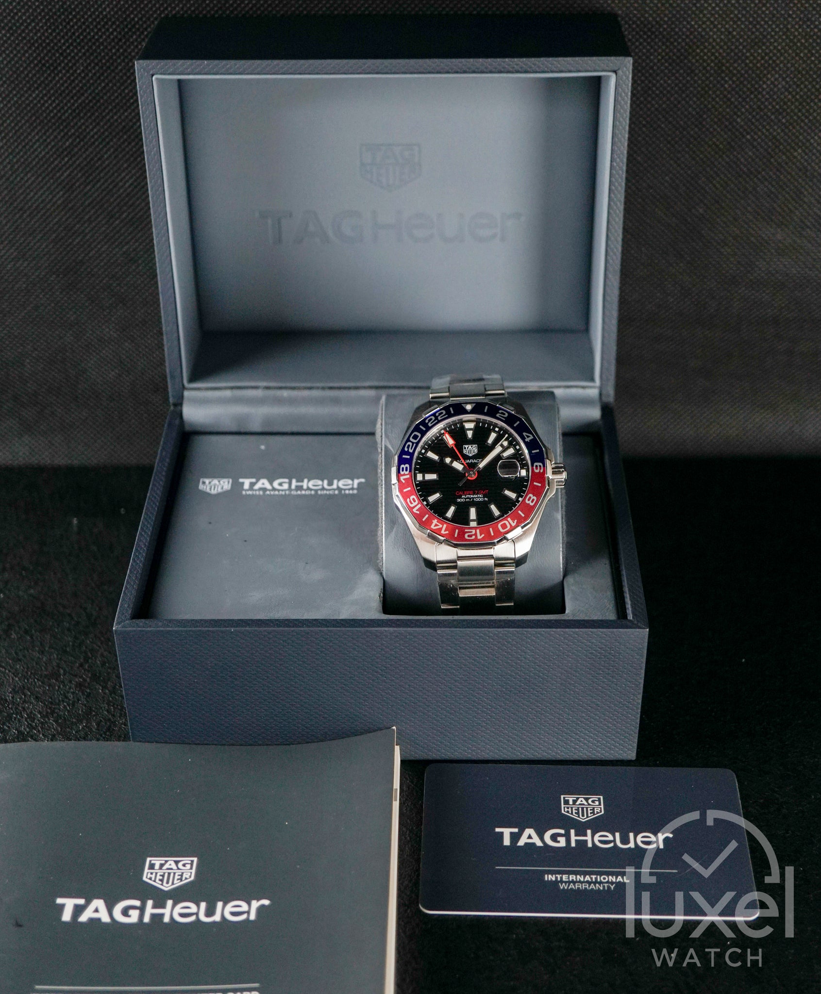Aquaracer 300 GMT Pepsi Black Dial Steel Bracelet WAY201F