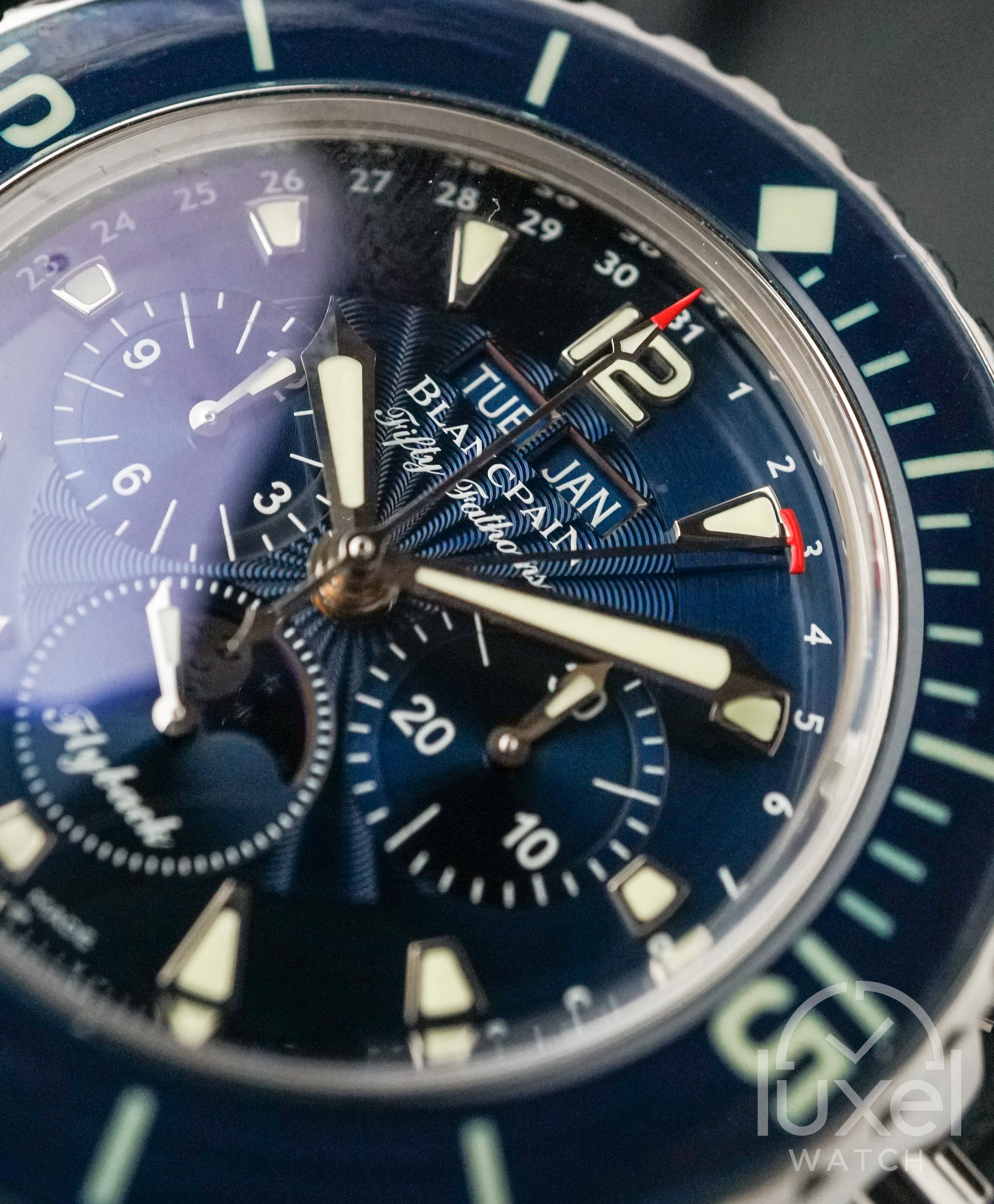 Fifty Fathoms Chronograph Flyback with Blue Dial Fabric Strap 5085FB 1140 52B