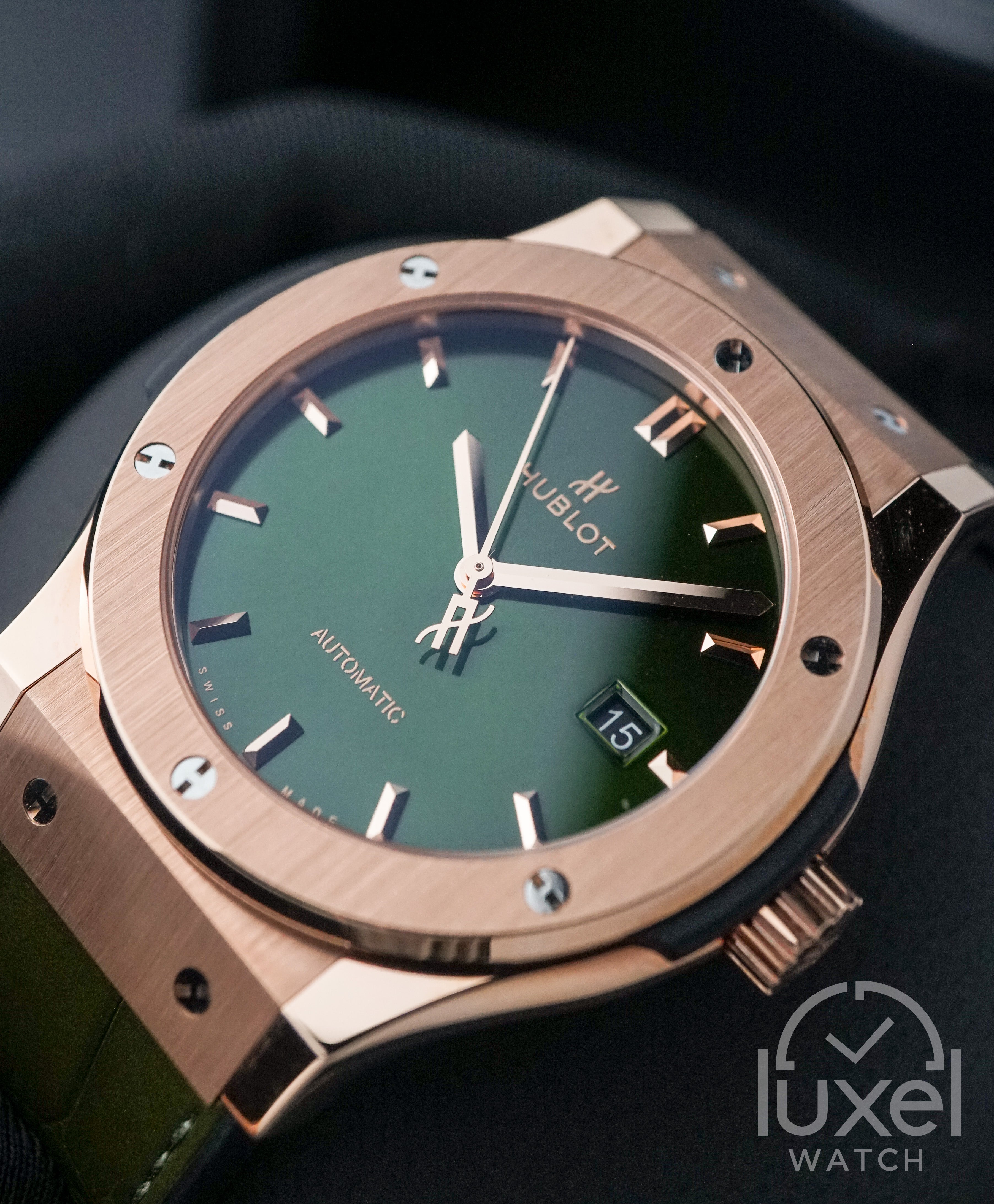 Classic Fusion King Gold Green  18K Gold Case Green Dial Lether Strap 542.OX.8980.LR