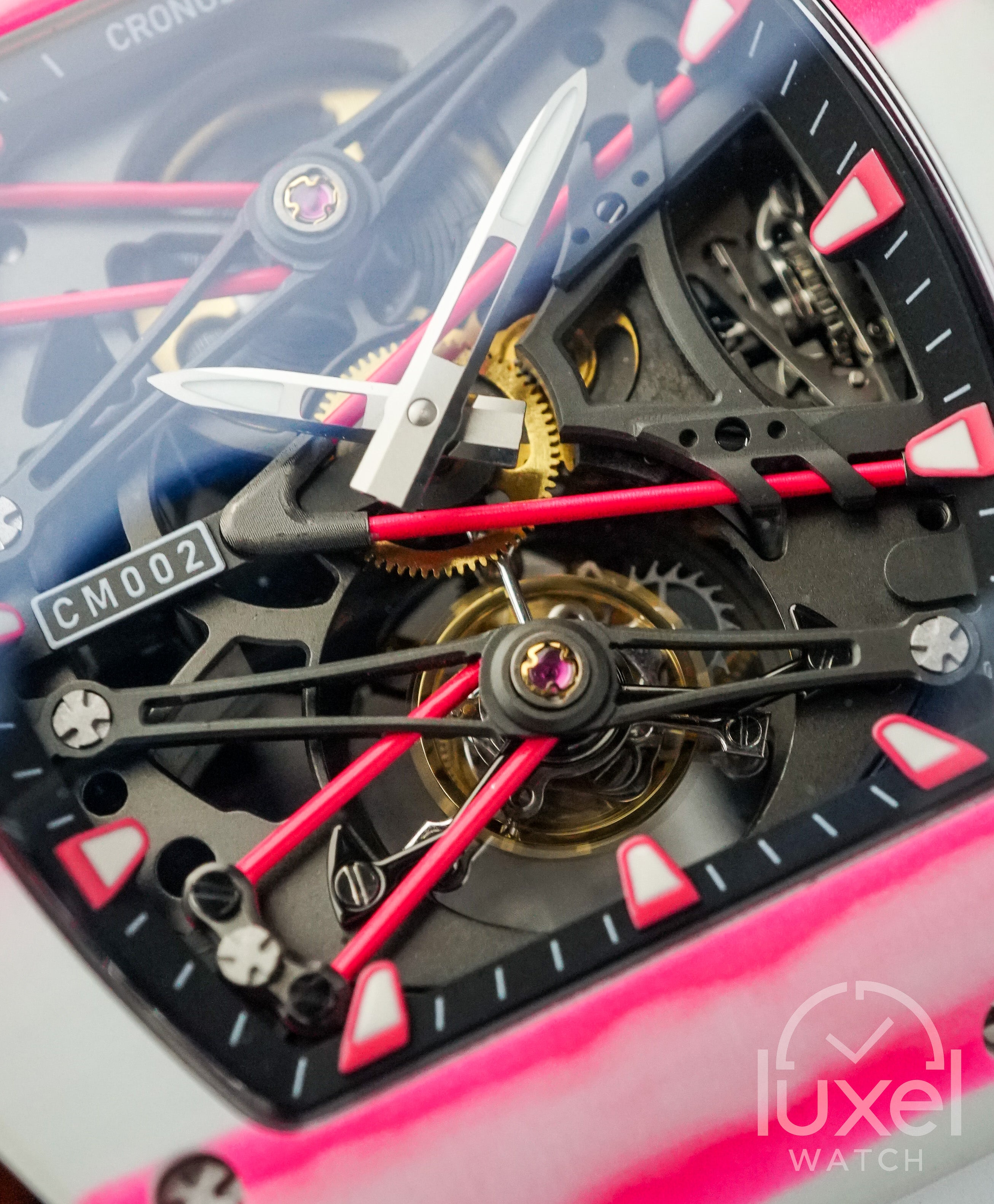 NTPT Carbon Fibre x Peacock Tourbillon White Pink Bubba CM002-038P