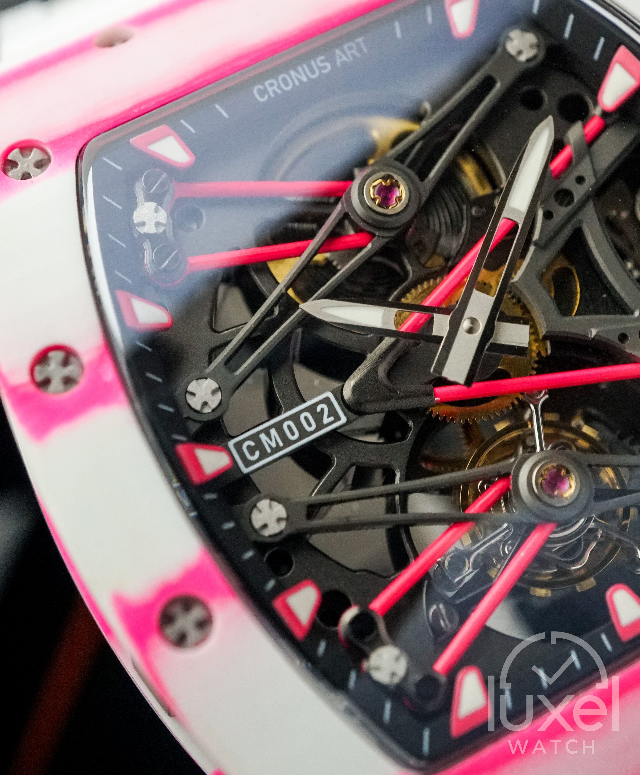 NTPT Carbon Fibre x Peacock Tourbillon White Pink Bubba CM002-038P