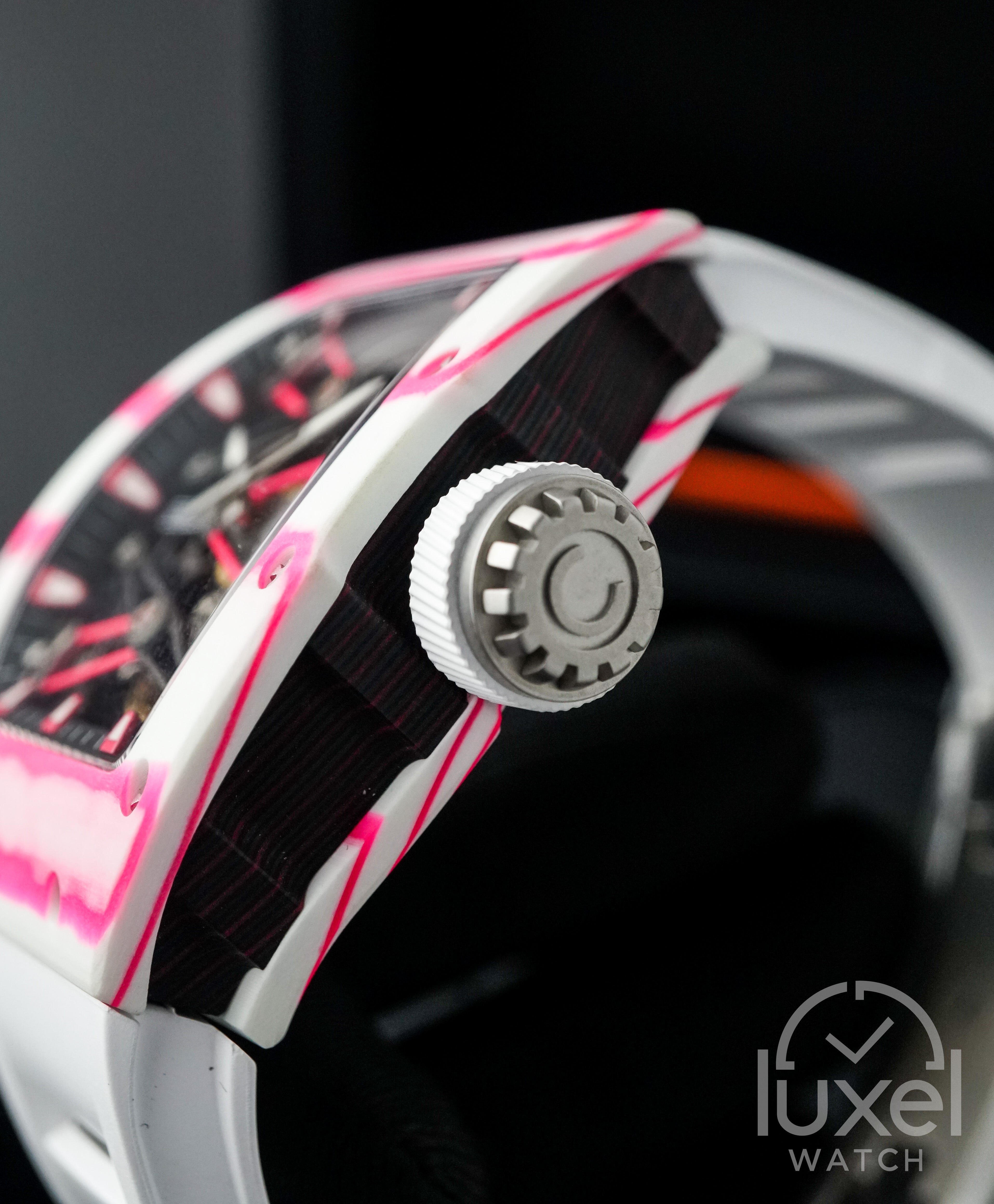 NTPT Carbon Fibre x Peacock Tourbillon White Pink Bubba CM002-038P