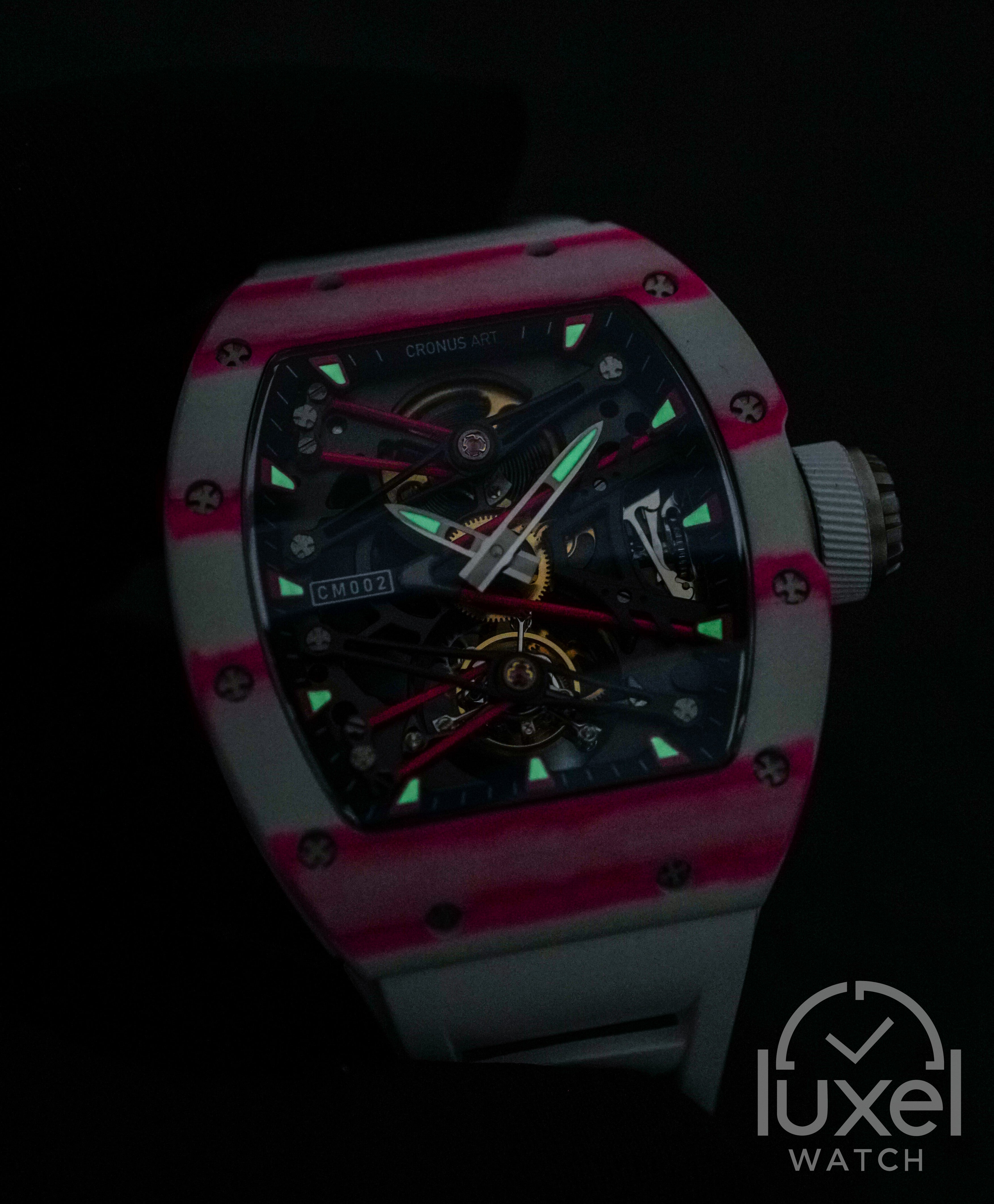 NTPT Carbon Fibre x Peacock Tourbillon White Pink Bubba CM002-038P