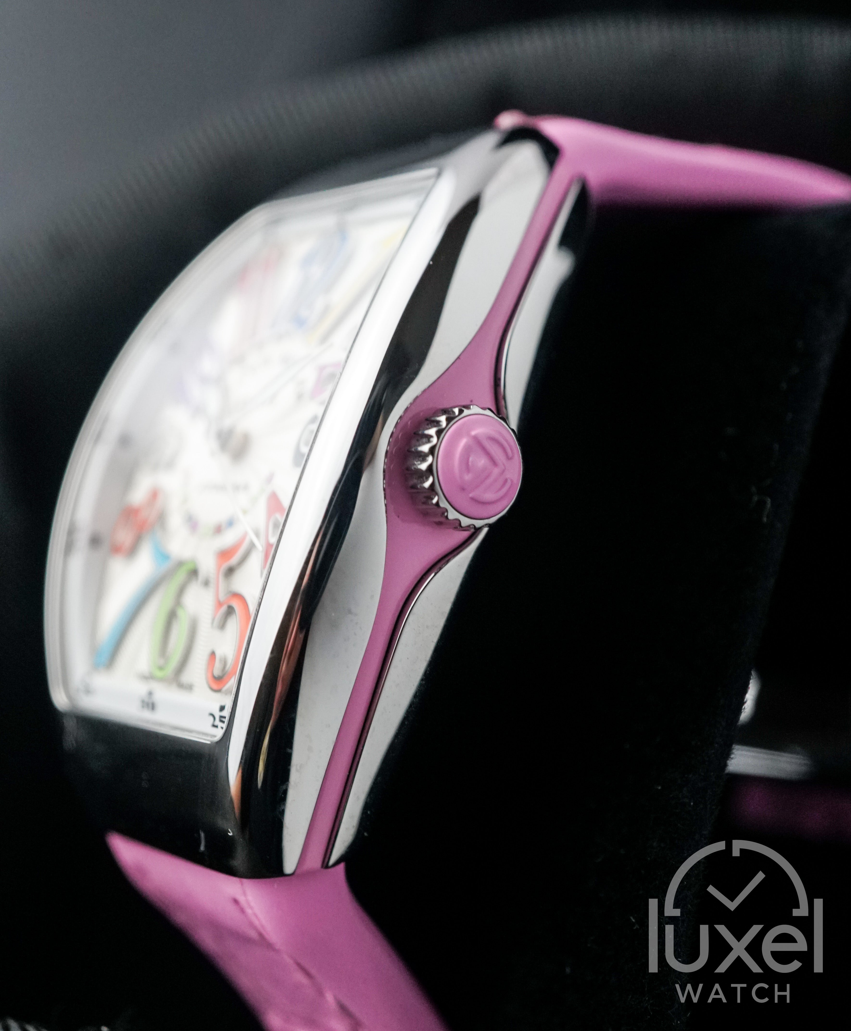 Vanguard Lady Center Seconds Color Dream White Dial With Pink Rubber Strap V32SCATFOCOLDRM