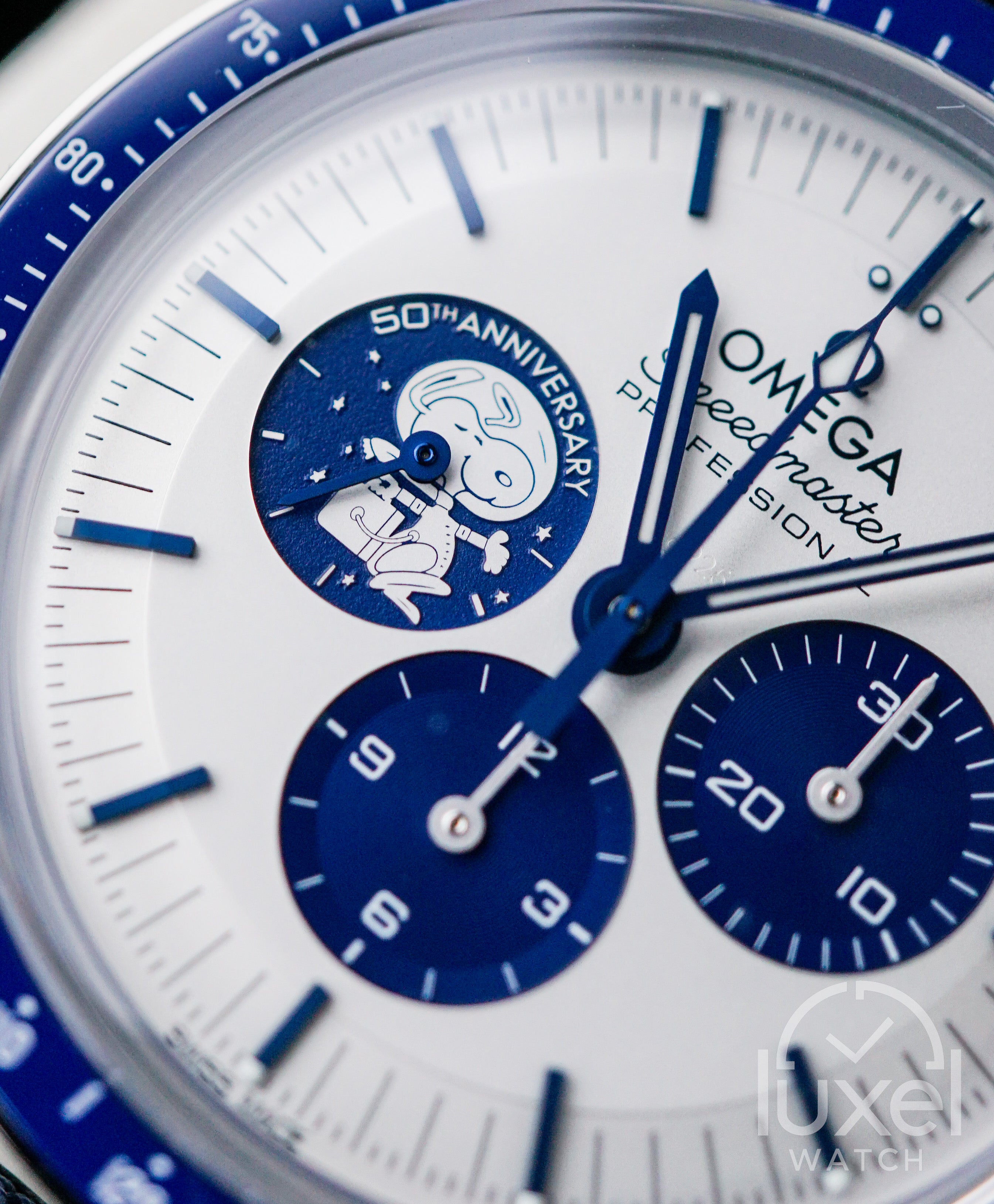 Speedmaster Anniversary Series “Silver Snoopy Award” 50th Anniversary Steel Case with Silver Dial 310.32.42.50.02.001