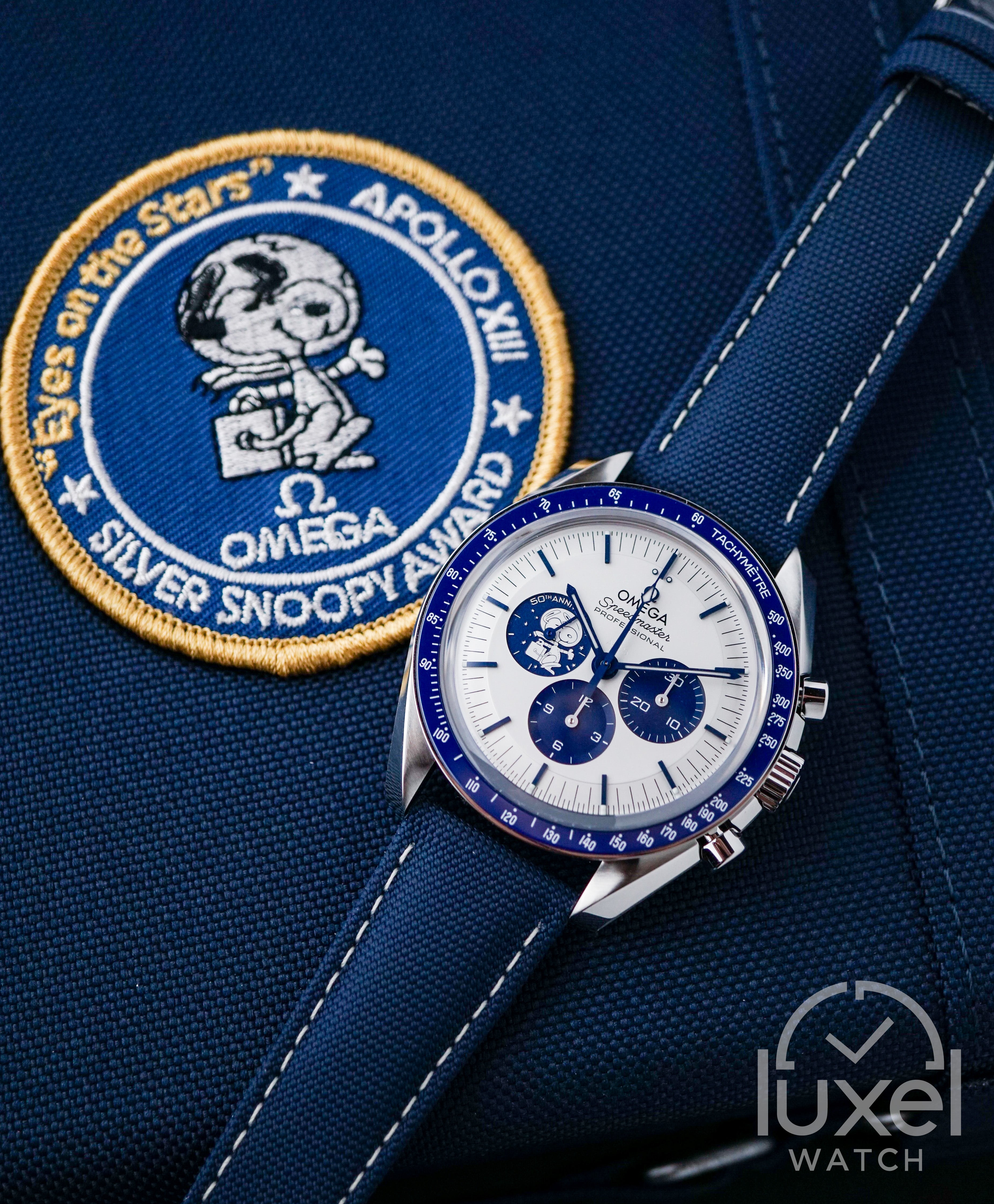 Speedmaster Anniversary Series “Silver Snoopy Award” 50th Anniversary Steel Case with Silver Dial 310.32.42.50.02.001