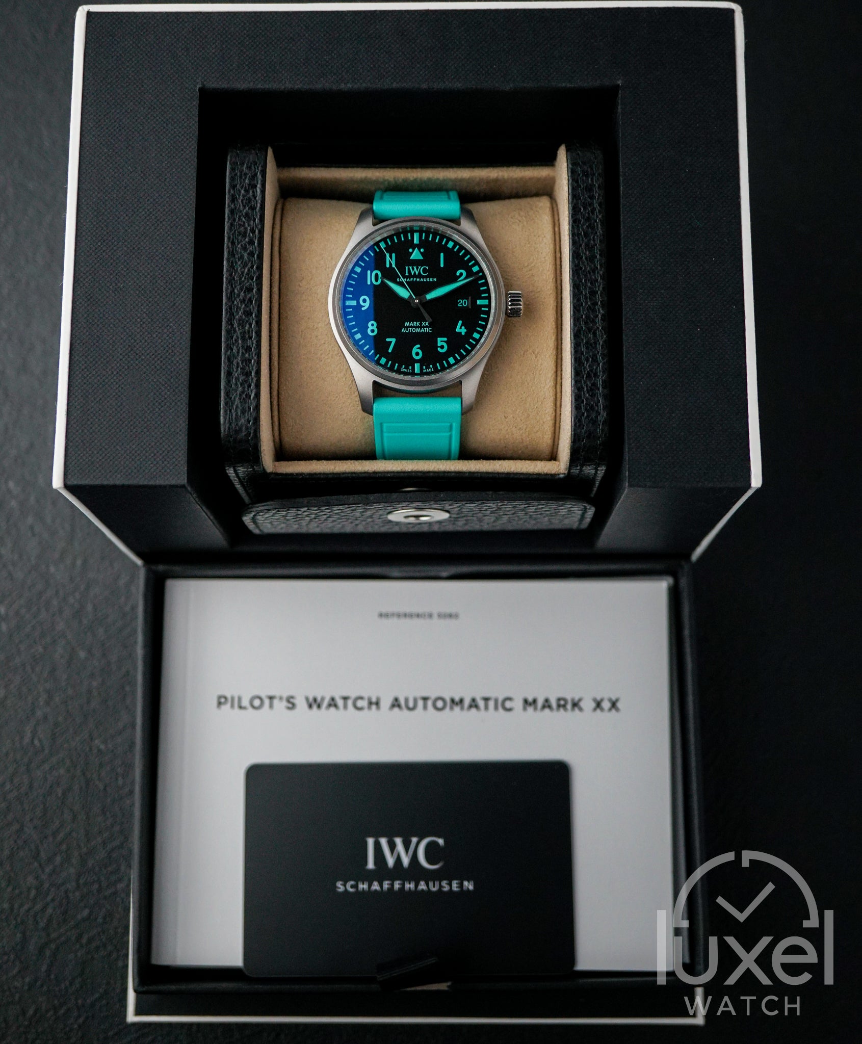 Mark XX Mercedes-AMG PETRONAS Formula One Team 40mm Black Dial with Petronas Green Rubber Strap IW328210