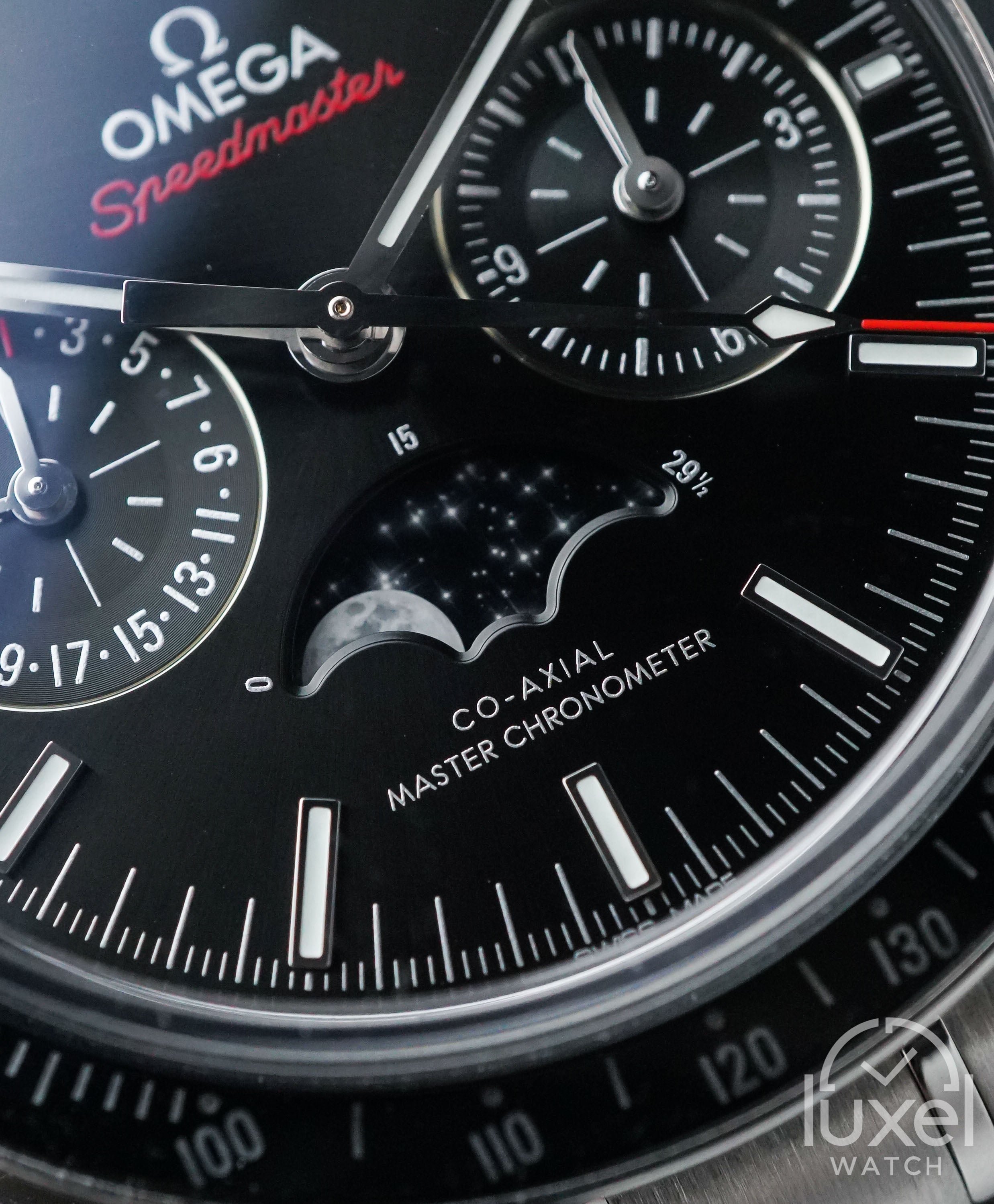 omega Speedmaster Moonphase With Black Dial Aligator Strap 304.33.44.52.01.001