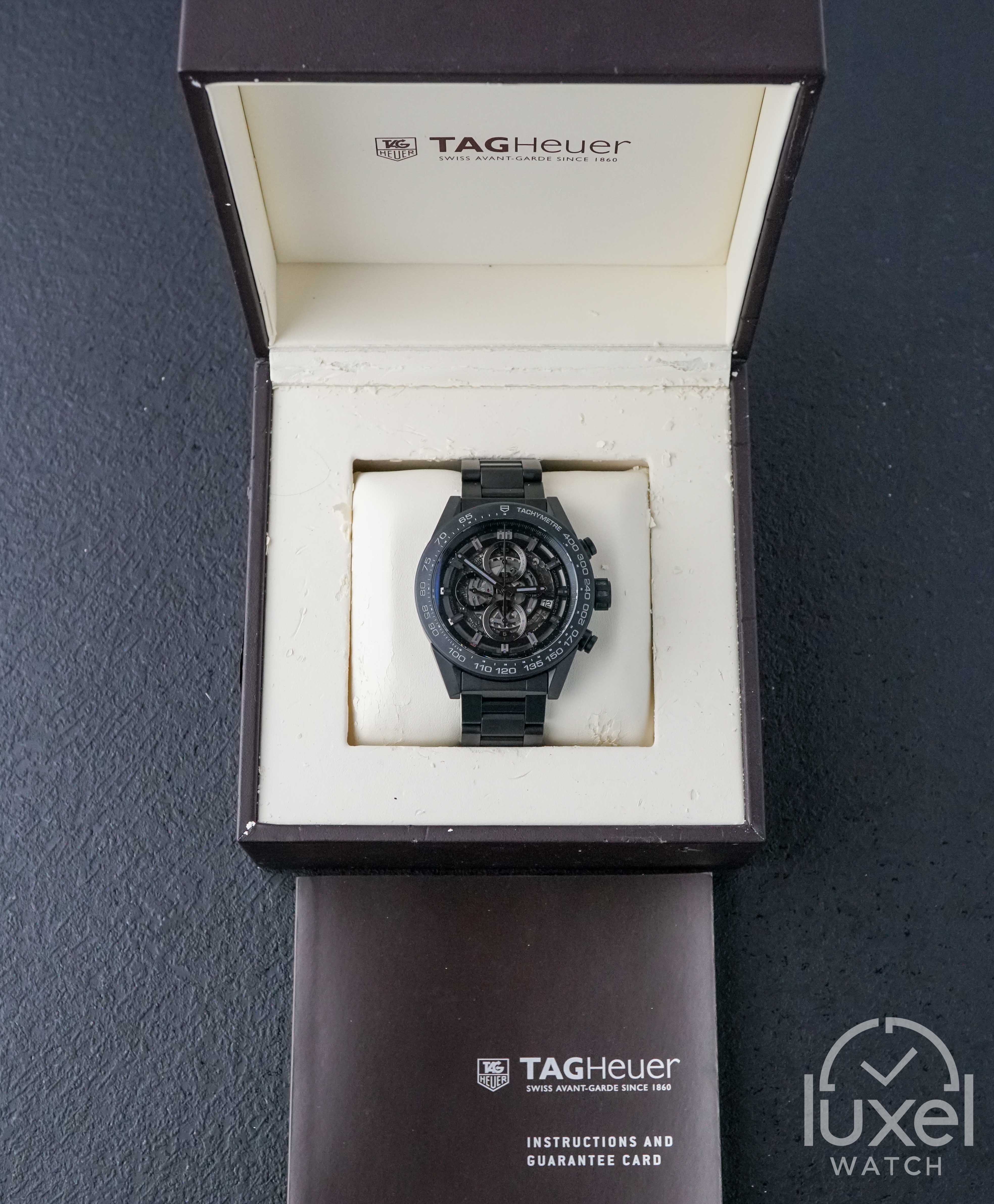 tag heuer Carrera Heuer 01 Ceramic With Skeleton Dial Ceramic Bracelet CAR2A91.BH0742