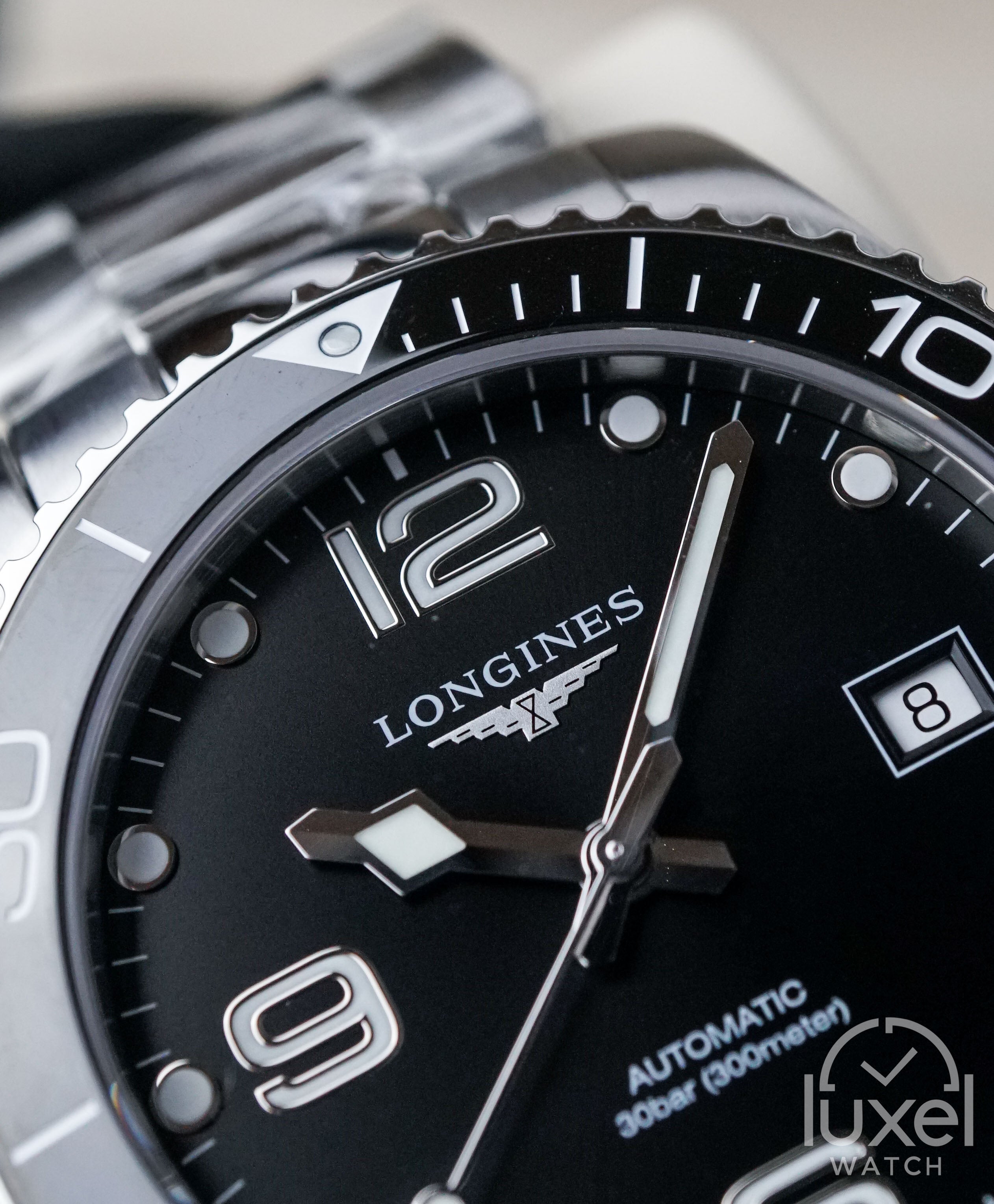 longines Hydroconquest With Sunray Black Steel Bracelet L3.781.4.56.6