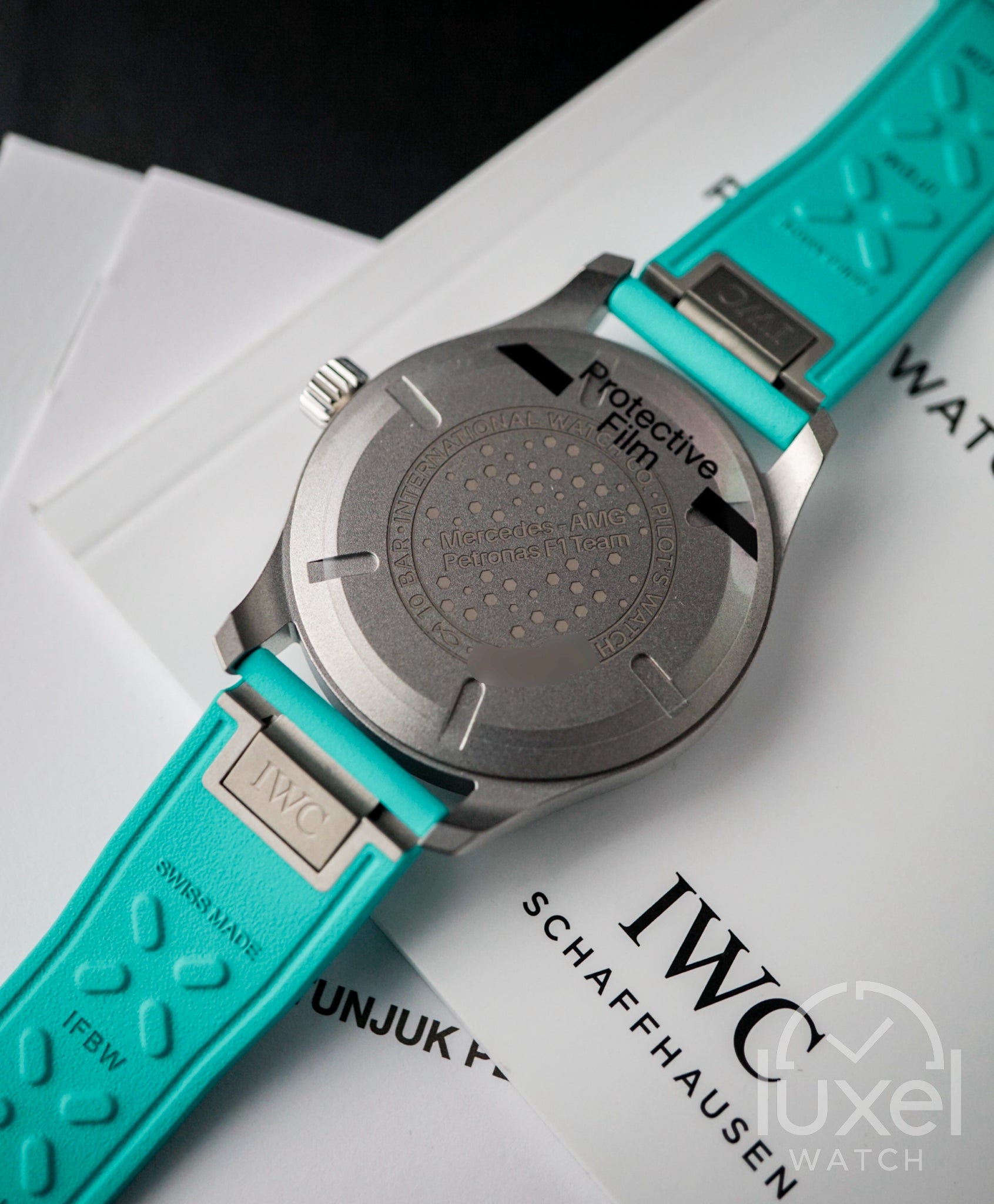 Mark XX Mercedes-AMG PETRONAS Formula One Team 40mm Black Dial with Petronas Green Rubber Strap IW328210