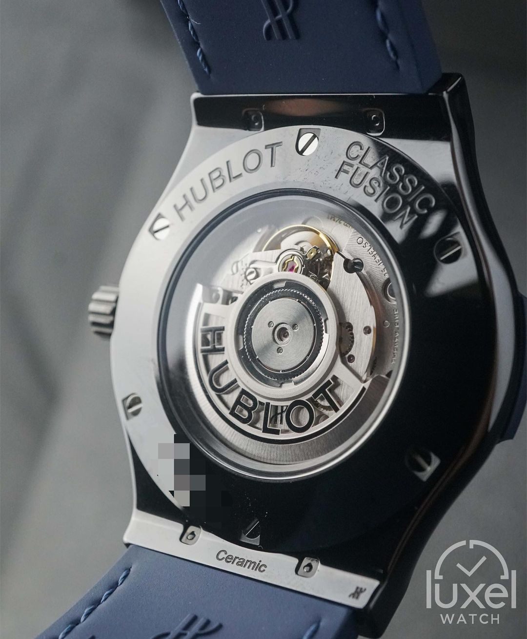 hublot Classic Fusion Ceramic With Blue Dial Alligator Strap 511.CM.7170.LR