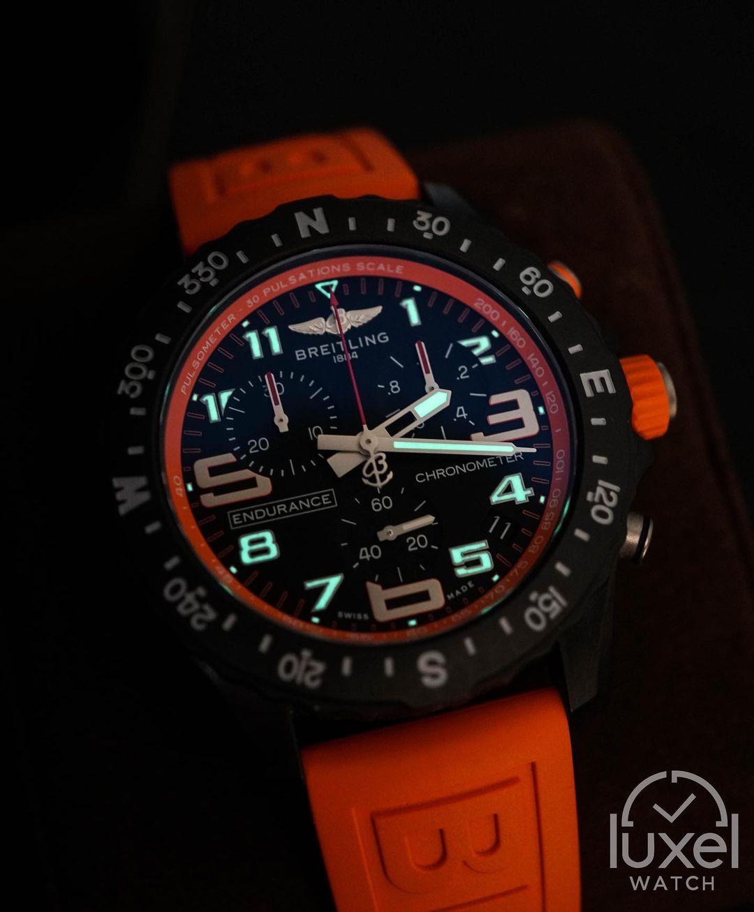 Breitling Endurance Pro Breitlight With Orange Rubber Strap X82310A51B1S1