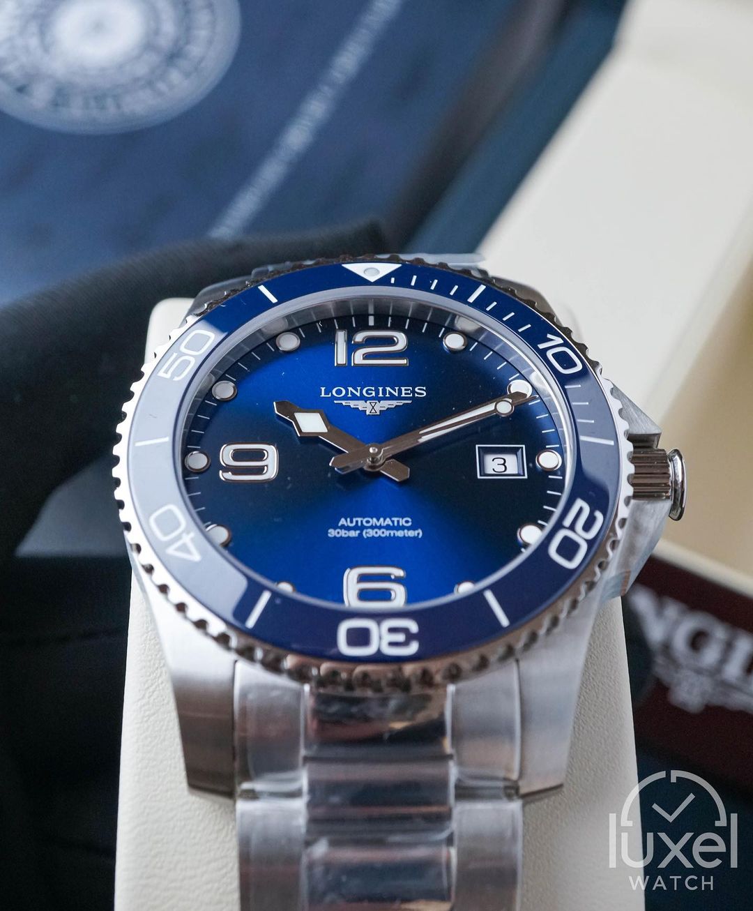 longines Hydroconquest With Blue Dial Steel Bracelet L3.781.4.96.6