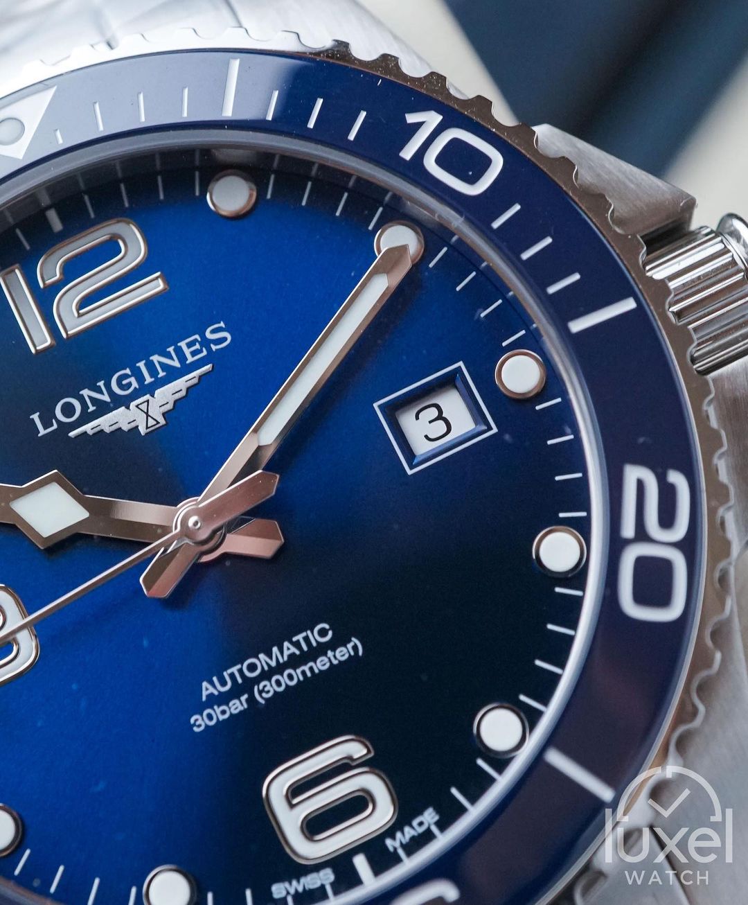 longines Hydroconquest With Blue Dial Steel Bracelet L3.781.4.96.6