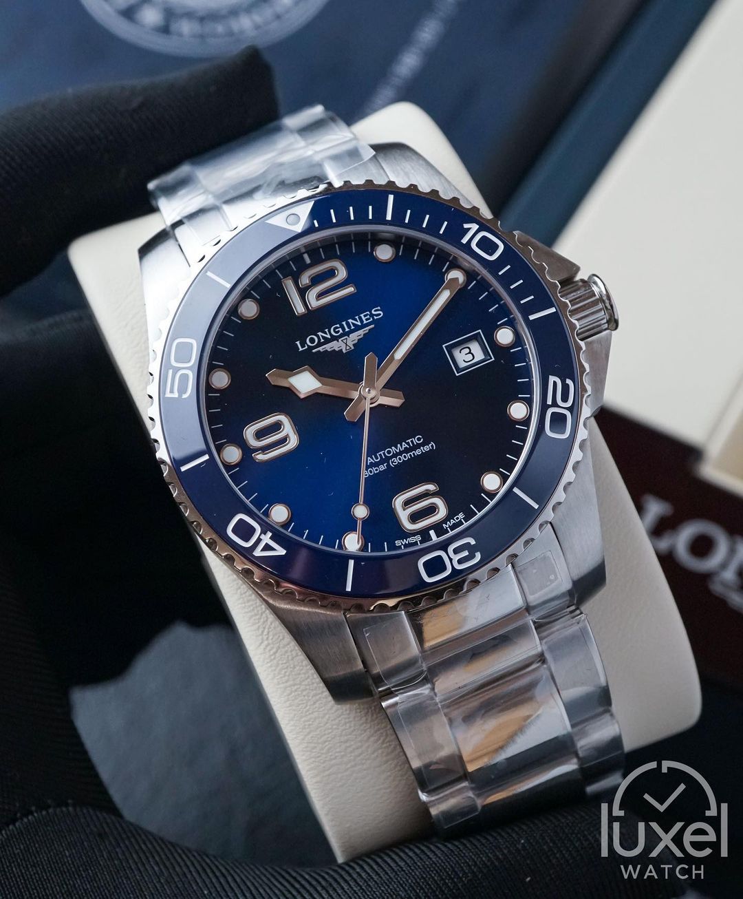 longines Hydroconquest With Blue Dial Steel Bracelet L3.781.4.96.6