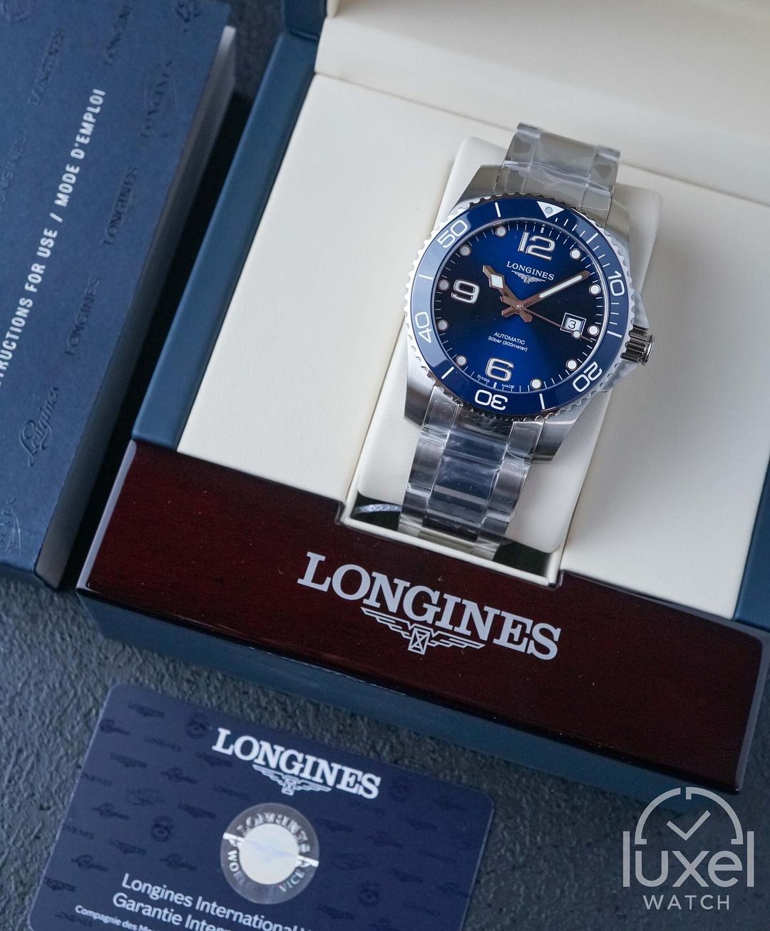 longines Hydroconquest With Blue Dial Steel Bracelet L3.781.4.96.6