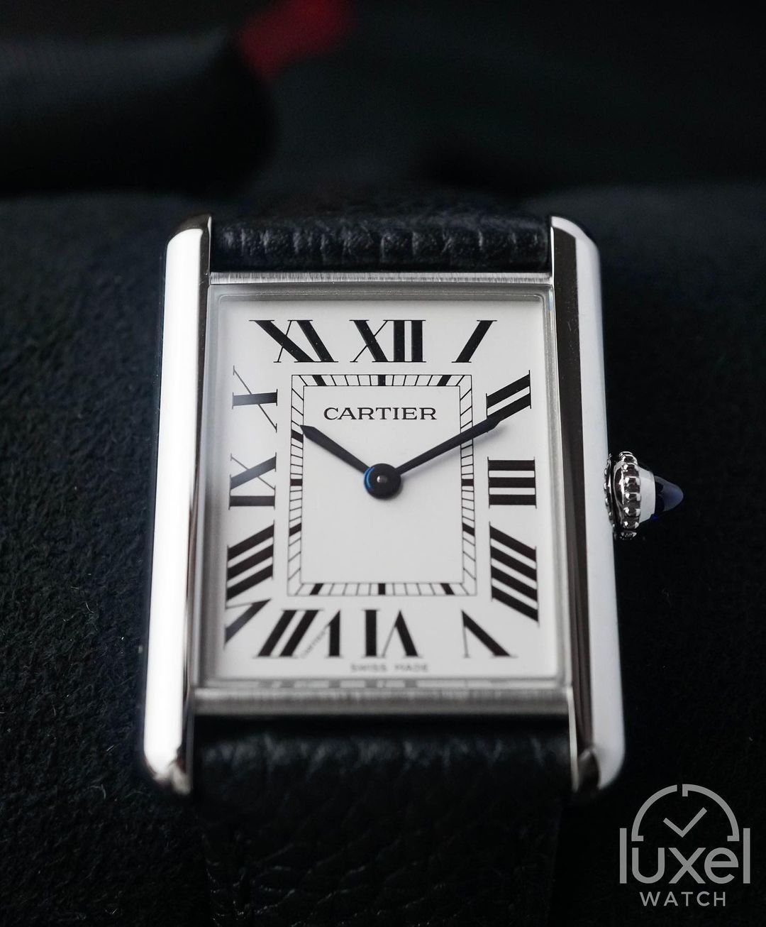 Cartier Tank Must L With White Dial Leather Strap WSTA0041