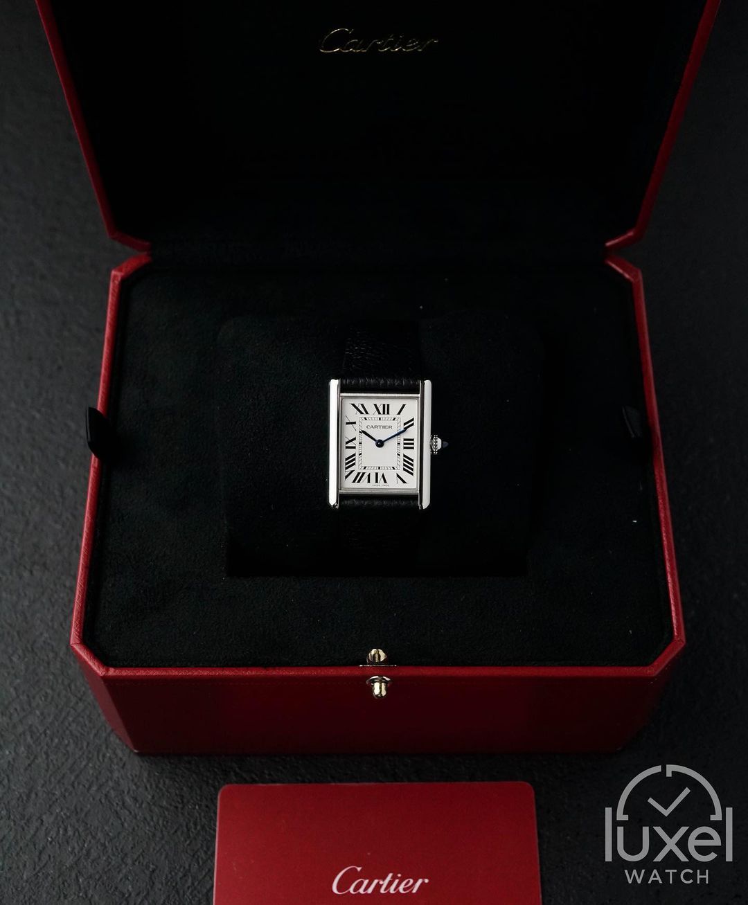 Cartier Tank Must L With White Dial Leather Strap WSTA0041